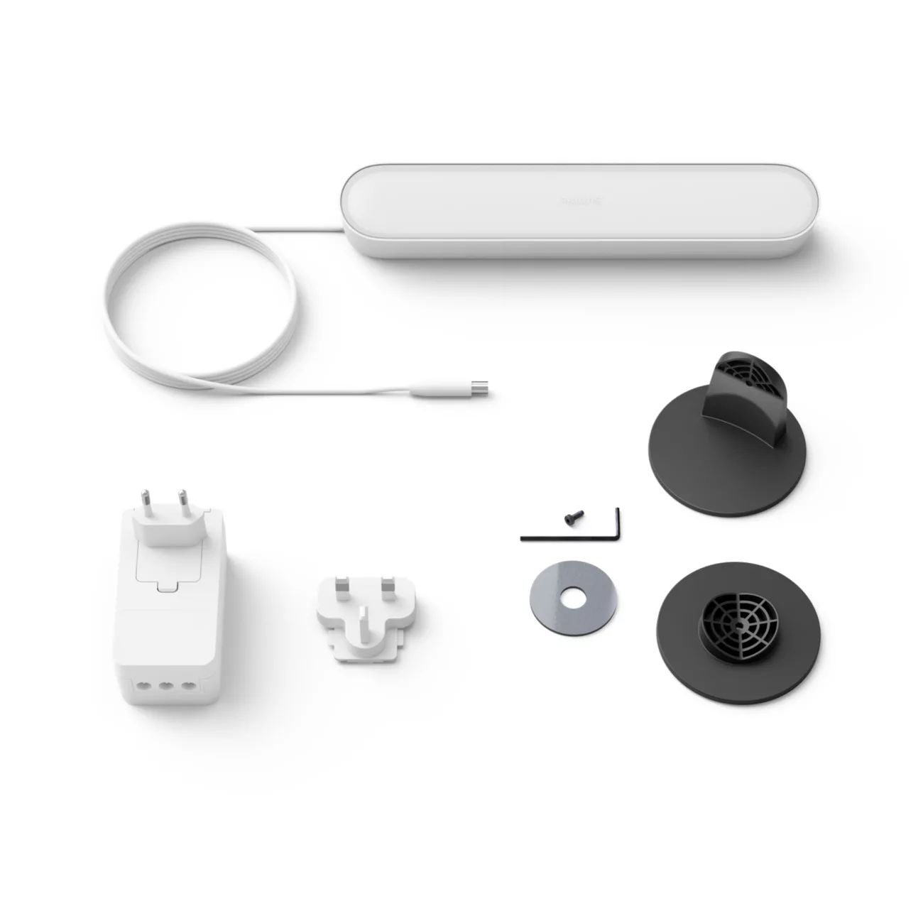 Lampka Biurkowa Podłużna LED 6.7W 500lm IP20 White and Color Ambiance RGB + TW Biała 25cm Inteligentna SMART Zigbee Bluetooth Play Philips HUE - skład produktu