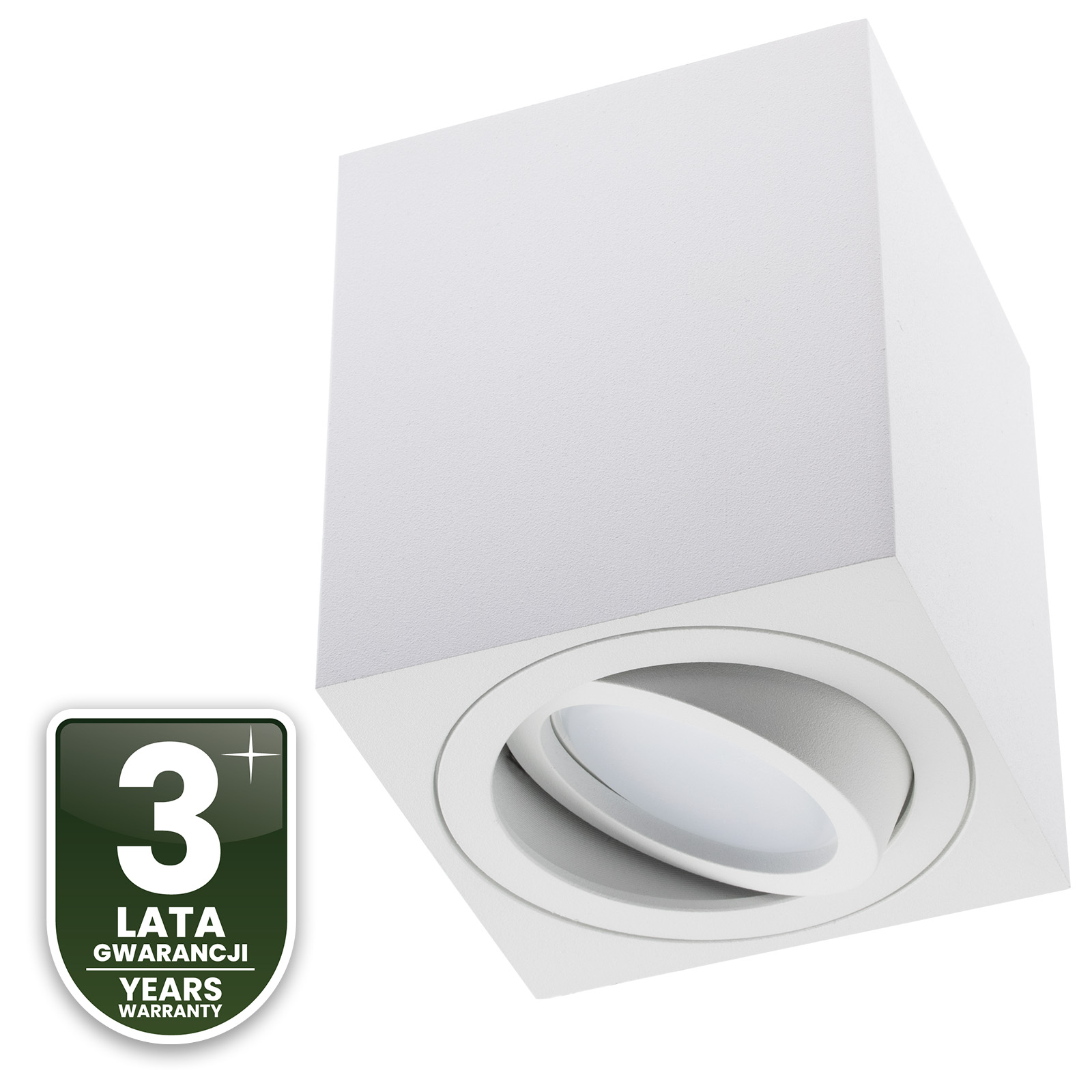 Oprawa Natynkowa HALOGENOWA Spot Tuba Ruchoma GU10 Kwadratowa Biała 84mm AMAT-M LUMILED - trzecia cecha produktu