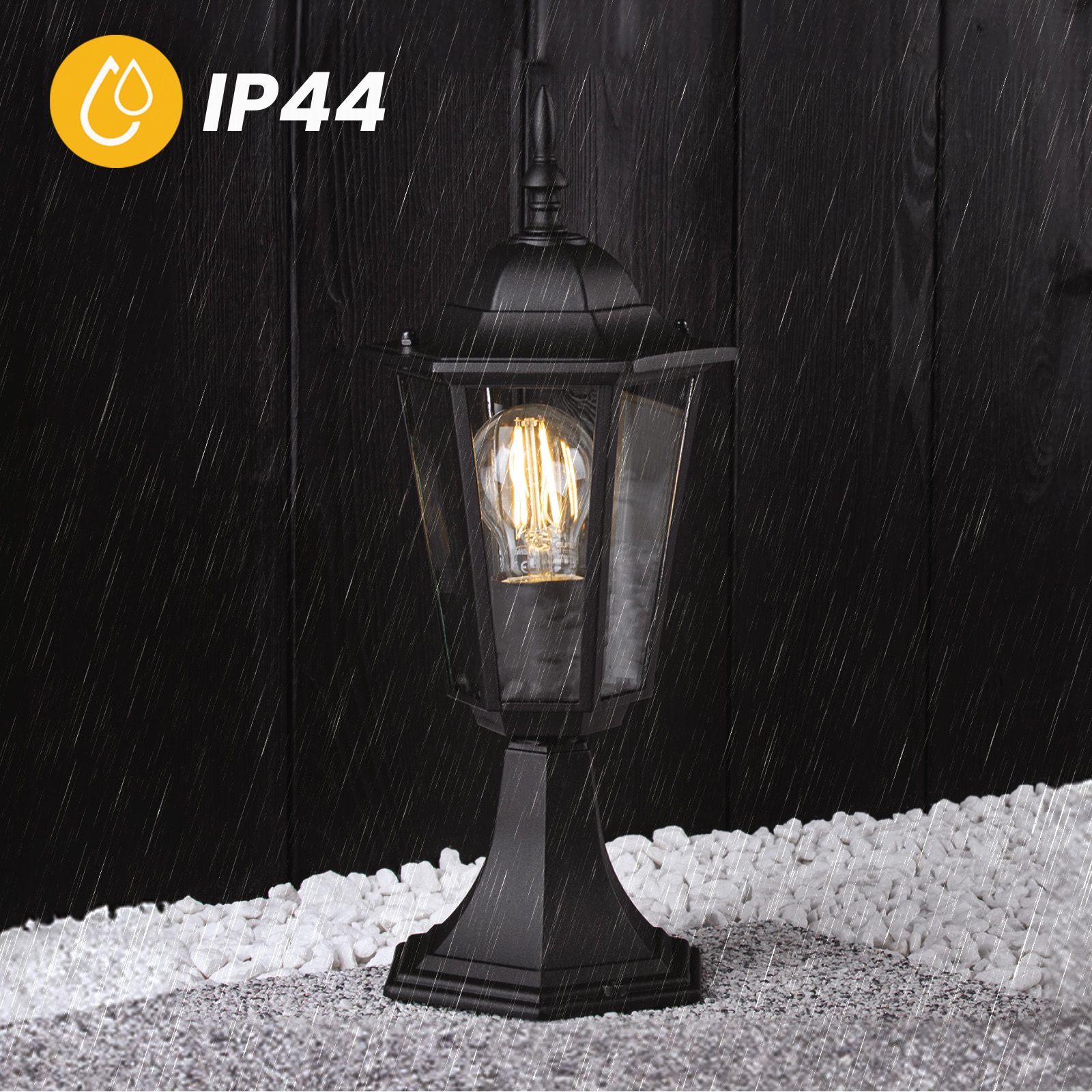 Lampa Ogrodowa Zewnętrzna E27 SŁUPEK LATARNIA 39cm Czarna BELLIS LUMILED - pierwsza cecha produktu