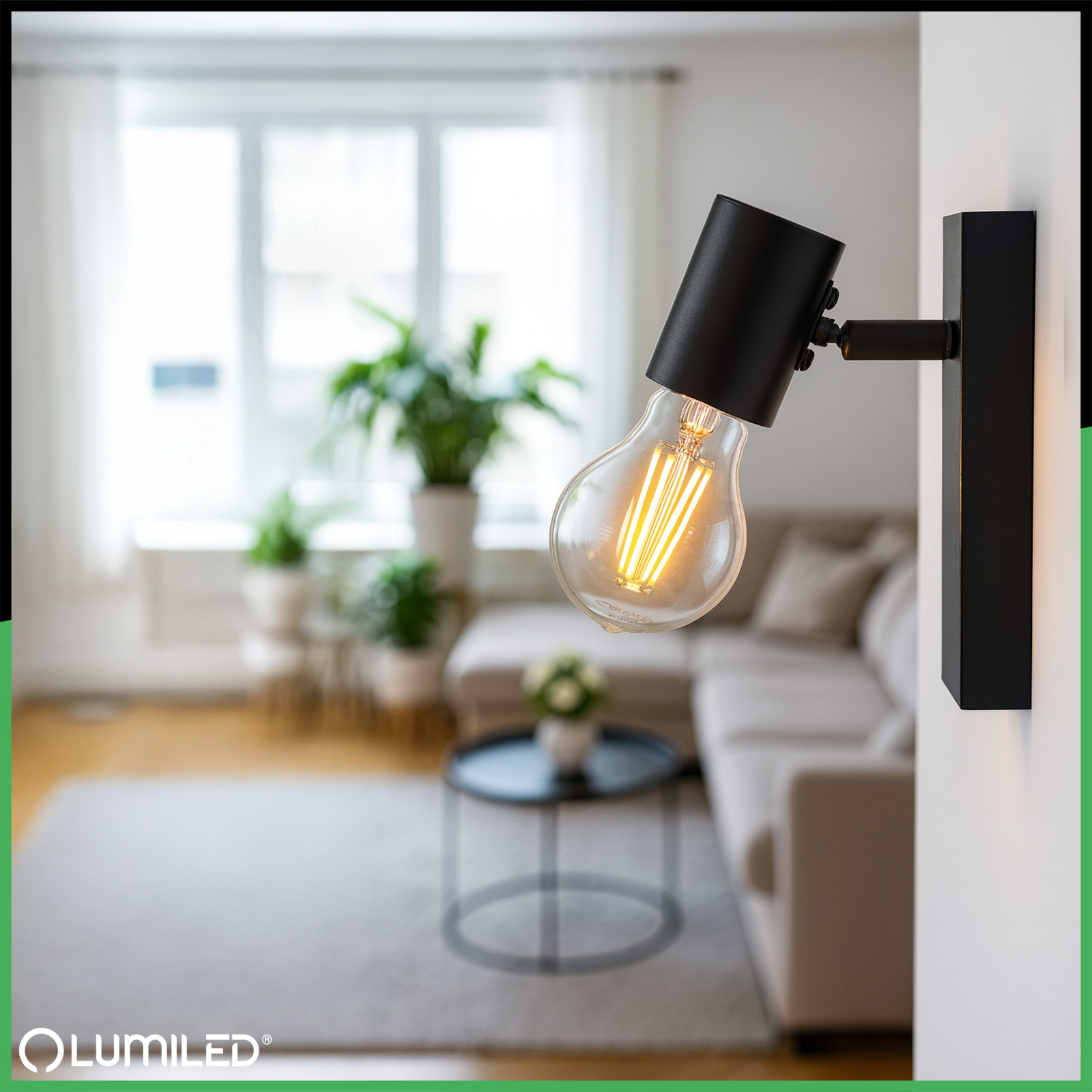 Lampa Ścienna Reflektor LED Sufitowa Ruchoma Kinkiet Spot E27 GLASA Czarna Lumiled - obszar zastosowań