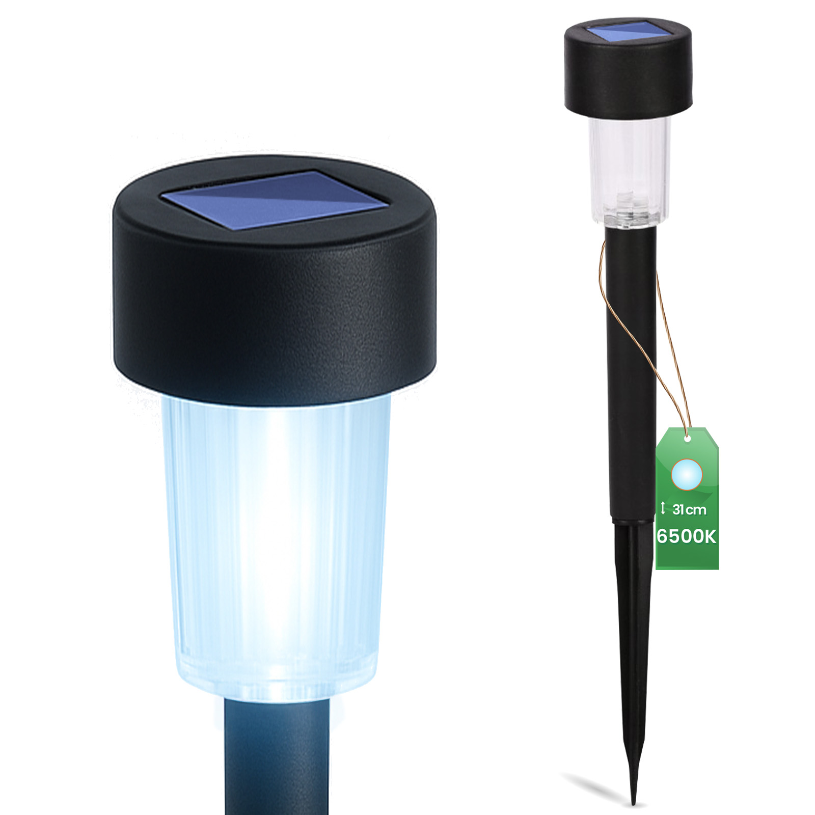 Lampa Ogrodowa LED Solarna Zewnętrzna Wbijana Czarna 6500K PALIS LUMILED - główne zdjęcie produktu