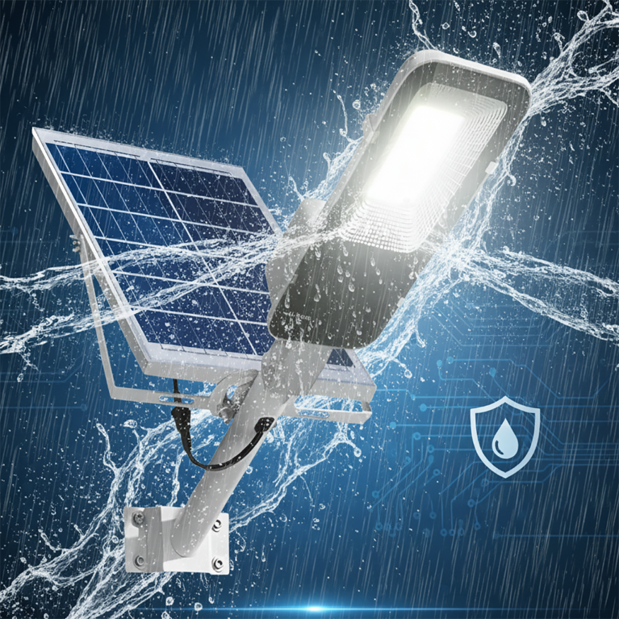 Lampa Solarna Uliczna LED 600W 60000lm 6500K Zimna Czujnik Zmierzchu MOCNA Latarnia Ogrodowa z Regulowanym Panelem + Uchwyt i Pilot - druga cecha produktu