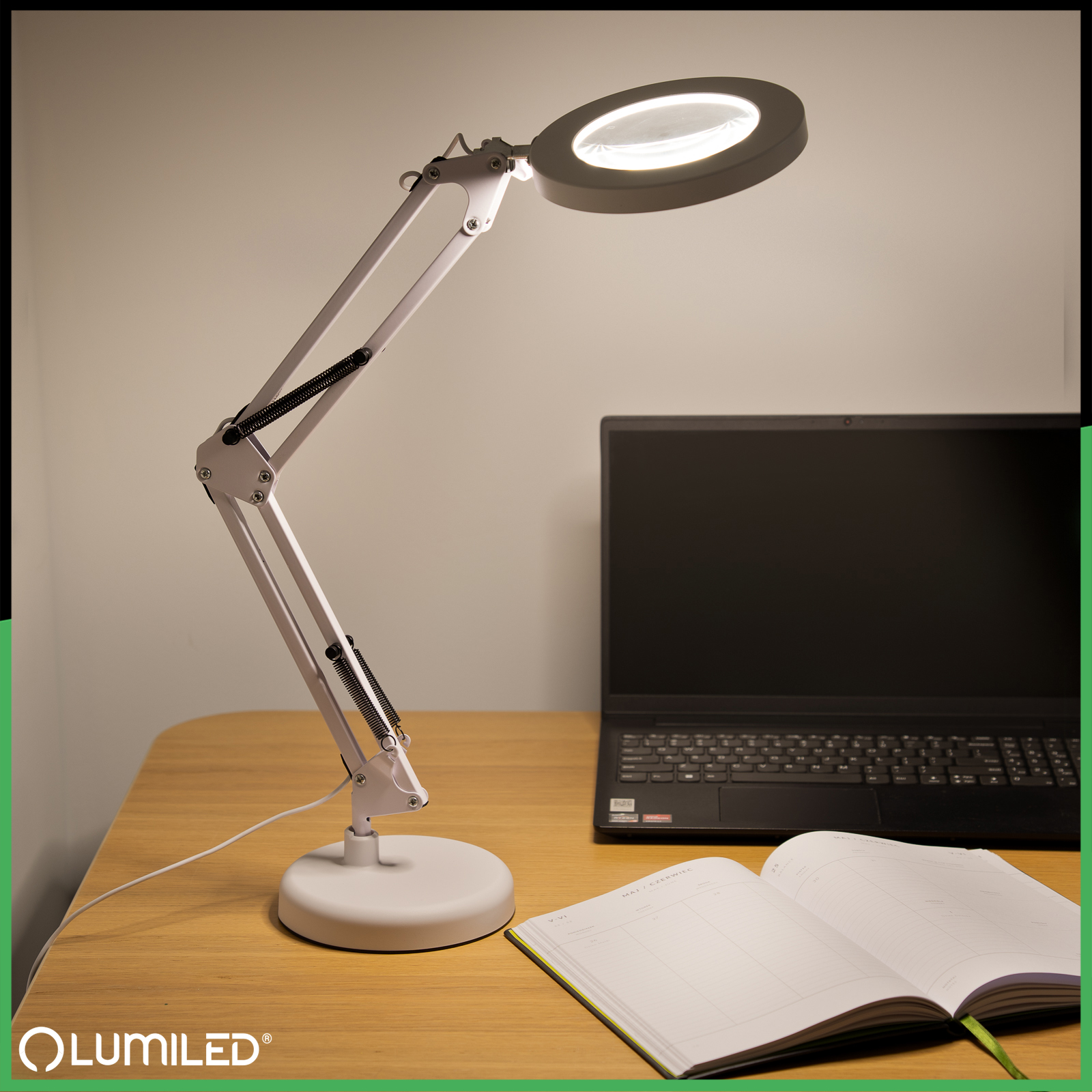 Lampka Biurkowa LED 8W CCT Kreślarska Stołowa 3x Szkło Powiększające Lupa LUCA 2 Biała LUMILED - obszar zastosowań