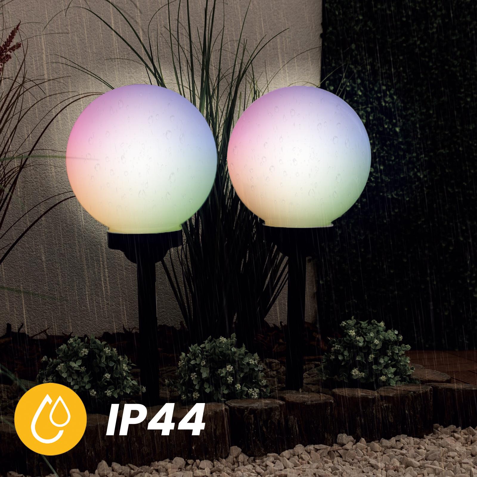 Lampa Solarna Ogrodowa LED ATRIS Wbijana Naziemna Biała Kula 25cm RGB LUMILED - trzecia cecha produktu