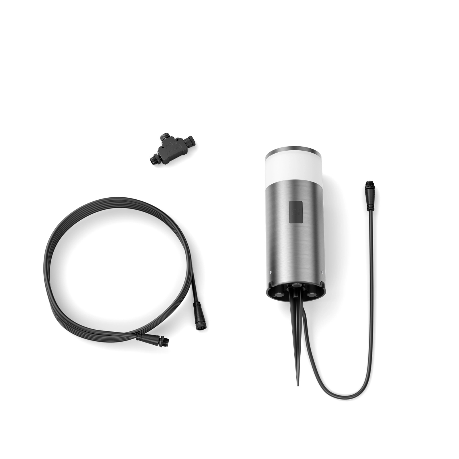 Lampa Ogrodowa Zewnętrzna LED SŁUPEK 25cm 8W 590lm IP65 White and Color Ambiance RGB + TW srebrny Inteligentna SMART Zigbee Bluetooth Calla Philips HUE - skład produktu