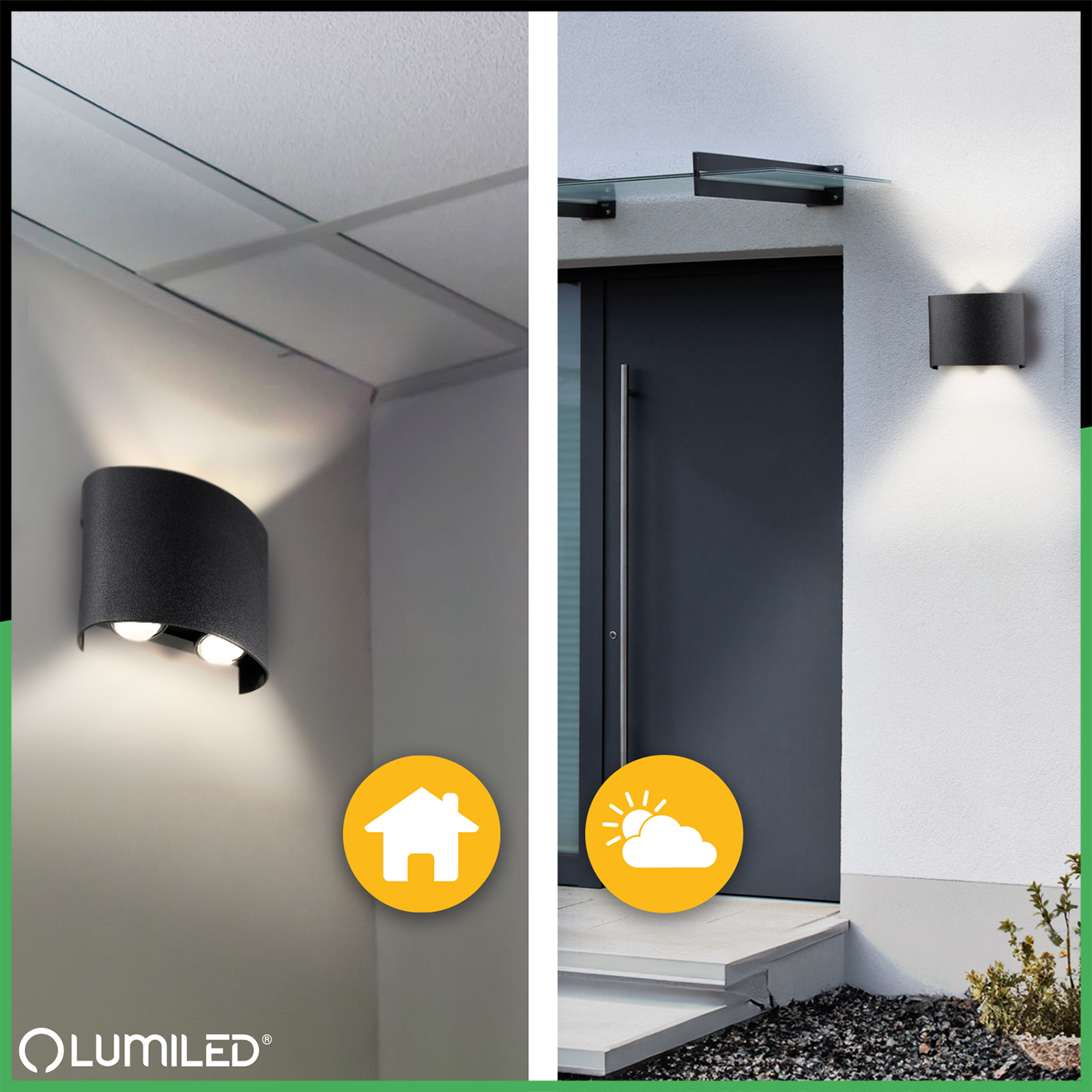Lampa Ogrodowa Zewnętrzna Kinkiet Elewacyjny 4W LED IP54 Góra Dół UBERO LUMILED - pierwsza cecha produktu
