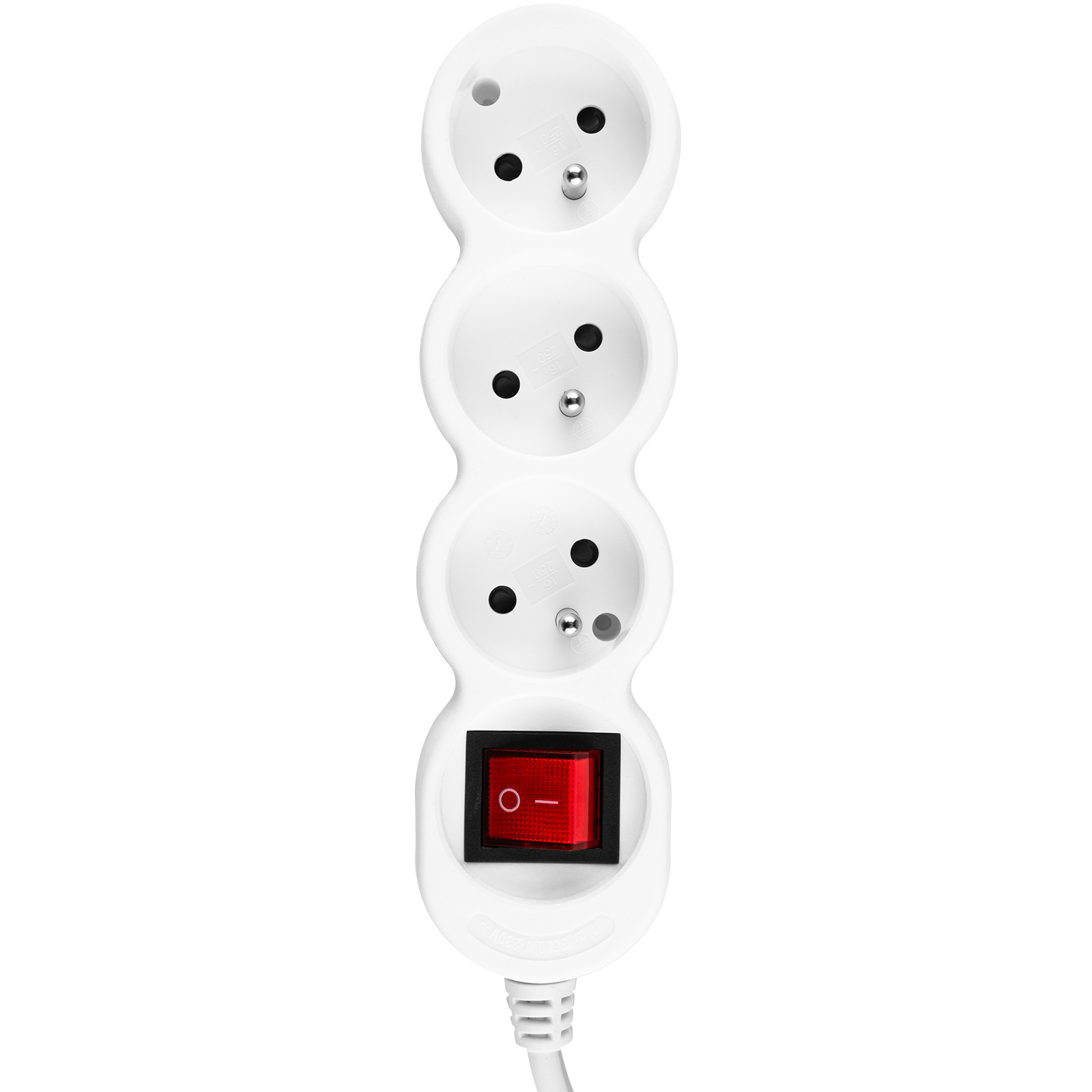 Przedłużacz Sieciowy Kabel z Uziemieniem Listwa Zasilająca 3 Gniazda 5m Włącznik ON/OFF Biały Sznur Lendo Lumiled - trzecia cecha produktu
