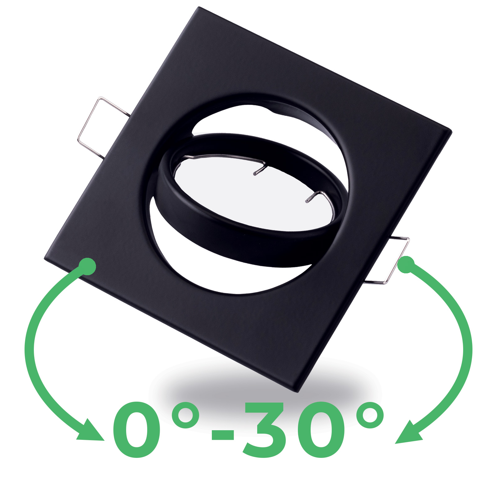 Oprawa HALOGENOWA Podtynkowa Ruchoma Kwadrat PICTOR Czarna Blacha MR16 GU10 - pierwsza cecha produktu