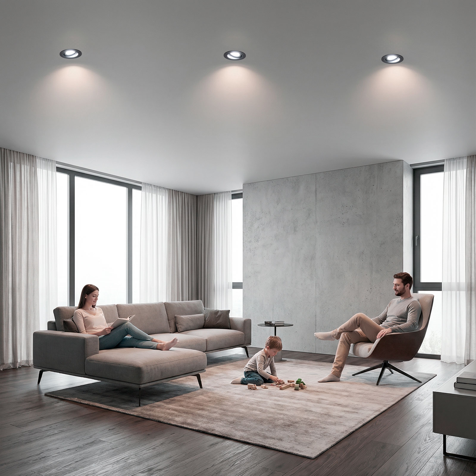 Oprawa HALOGENOWA Podtynkowa Ruchoma GU10 MR16 Okrągła Czarna CASSIO LUMILED - obszar zastosowań