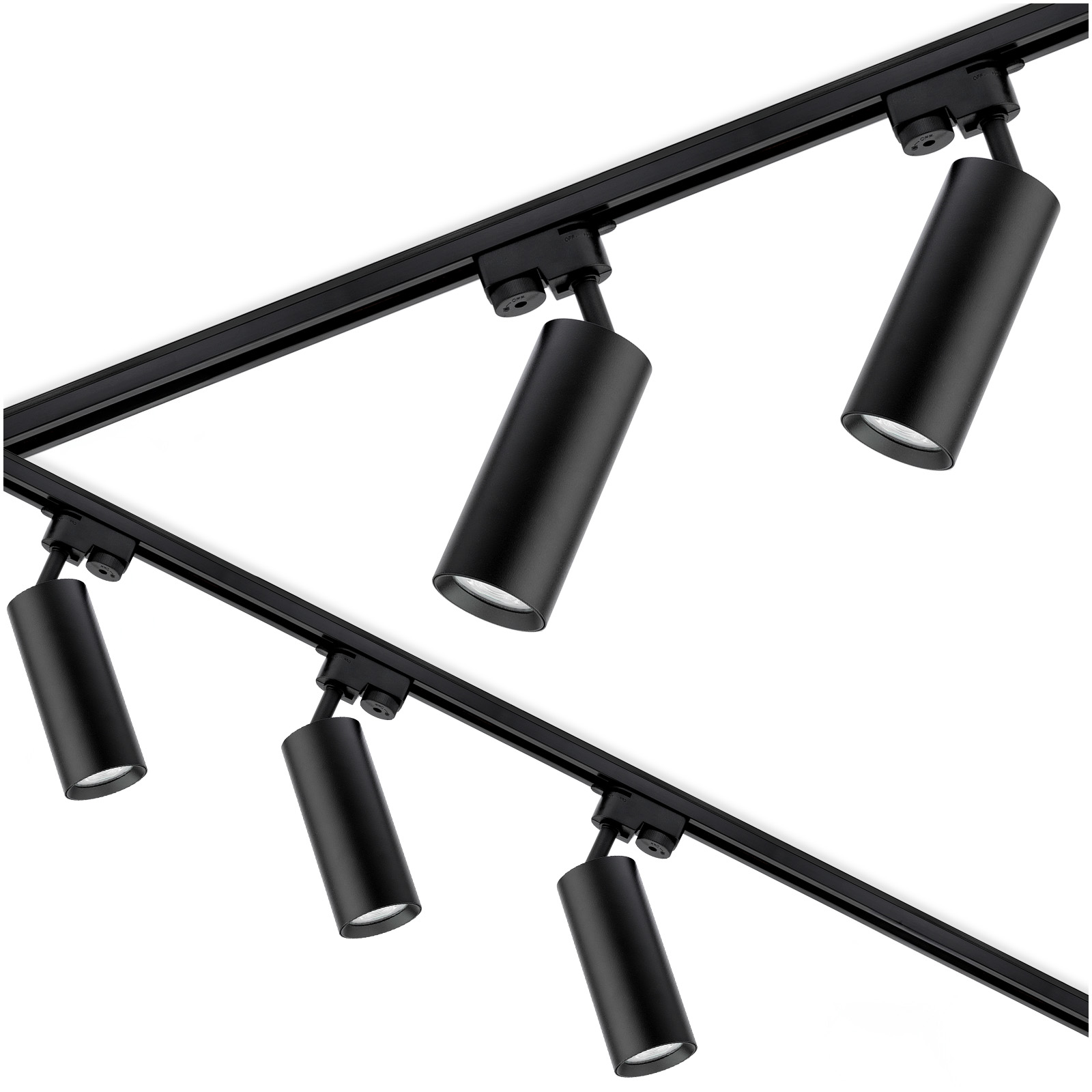 Zestaw Szynowy Szynoprzewód Szyna Listwa 3m + 5x Lampa Reflektor GU10 LED Czarny - główne zdjęcie produktu
