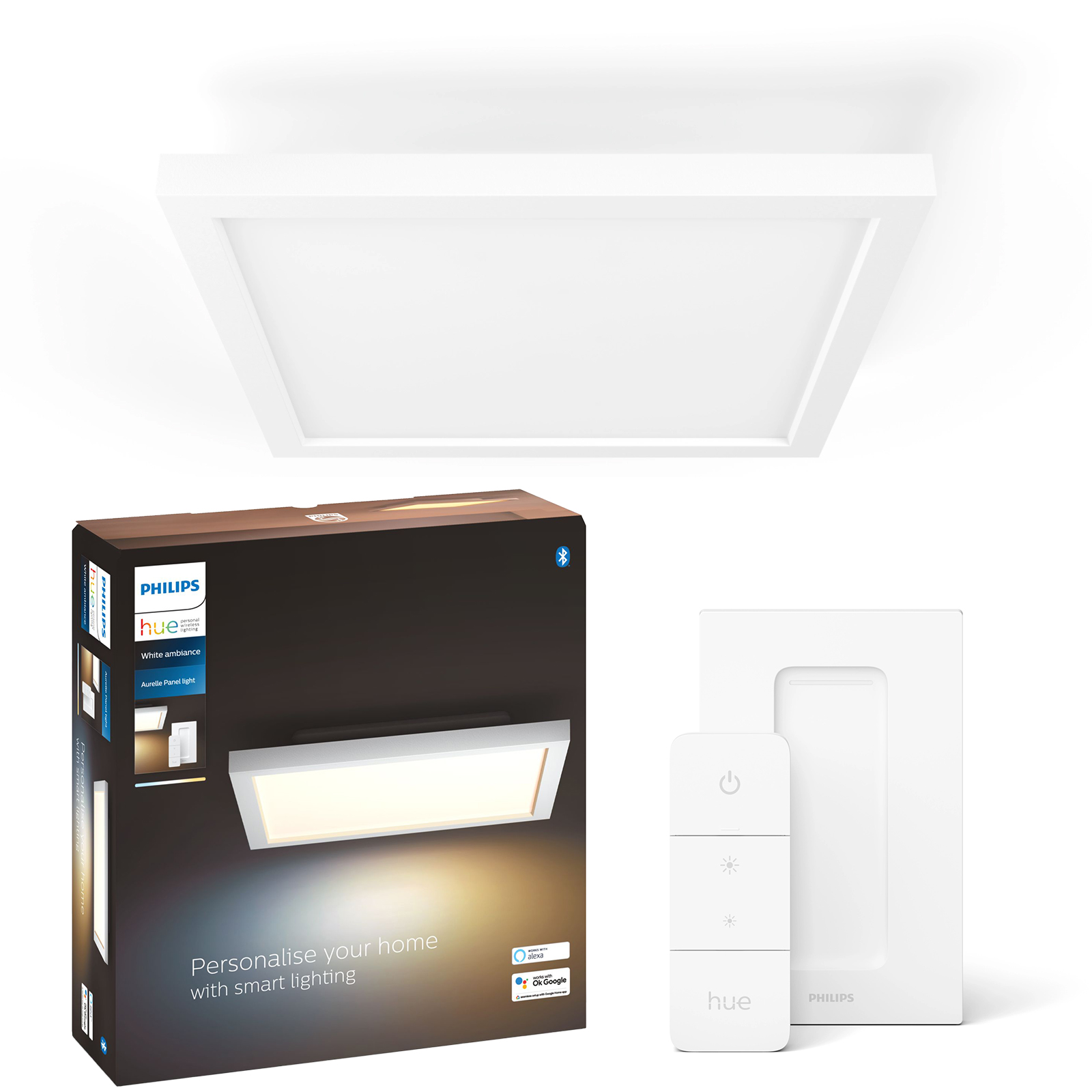 Panel LED Lampa Sufitowa Natynkowa 30x30 cm 19W 1940lm IP20 White Ambiance TW Biała Inteligentna SMART Zigbee Bluetooth Aurelle + Pilot Regulator Philips HUE - główne zdjęcie produktu