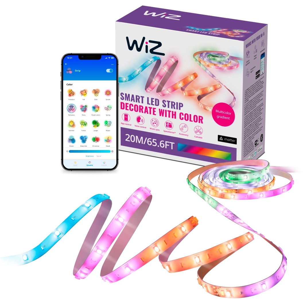 Taśma LED Pasek 36W RGBIC 20m Inteligentna SMART WiFi Bluetooth Aplikacja WiZ - główne zdjęcie produktu