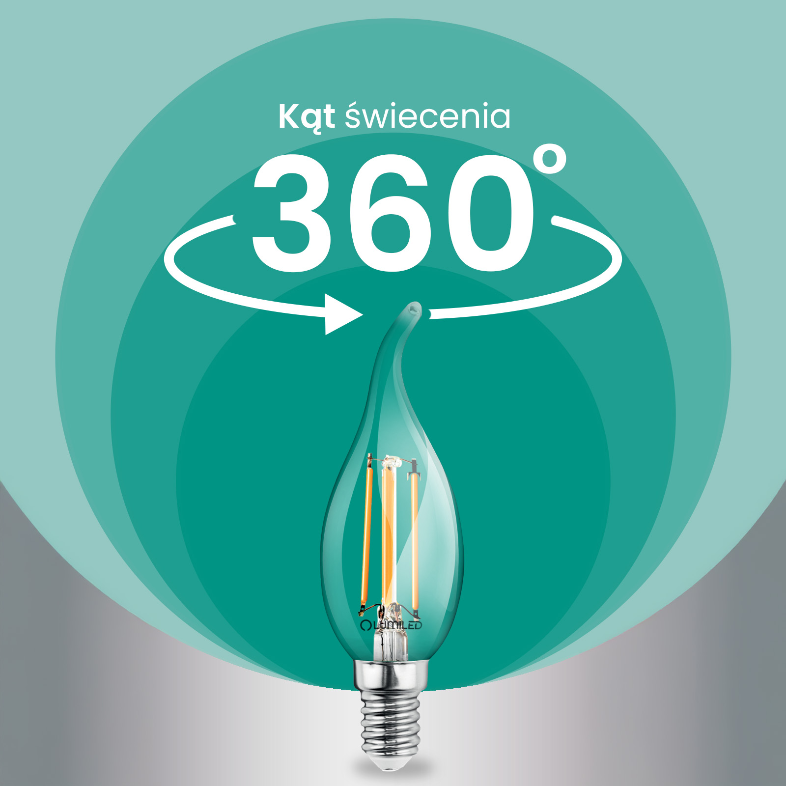 6x Żarówka LED E14 Świeczka BA35 2,2W 470lm = 40W 4000K Neutralna 360° Filament KLASA A LUMILED - druga cecha produktu
