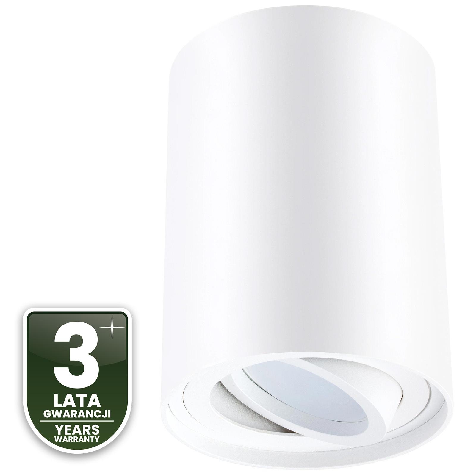 Oprawa Natynkowa HALOGENOWA Spot Tuba Ruchoma Okrągła Biała 84mm + Żarówka LED GU10 6W 120° 3000K AMAT-M LUMILED - czwarta cecha produktu