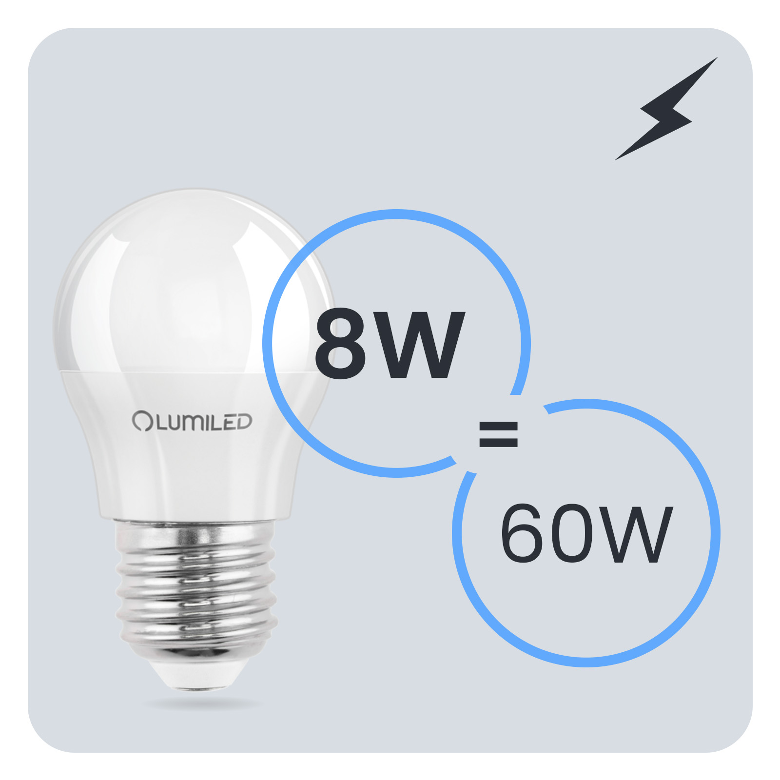 Żarówka LED E27 Kulka P45 8W = 60W 880lm 3000K Ciepła 180° LUMILED - trzecia cecha produktu