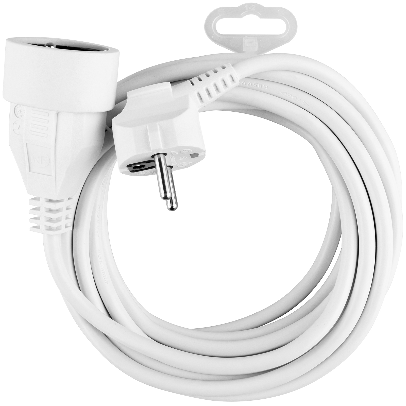 Przedłużacz Sieciowy Kabel z Uziemieniem Listwa Zasilająca 1 Gniazdo 5m Biały Sznur Lendo Lumiled - trzecia cecha produktu