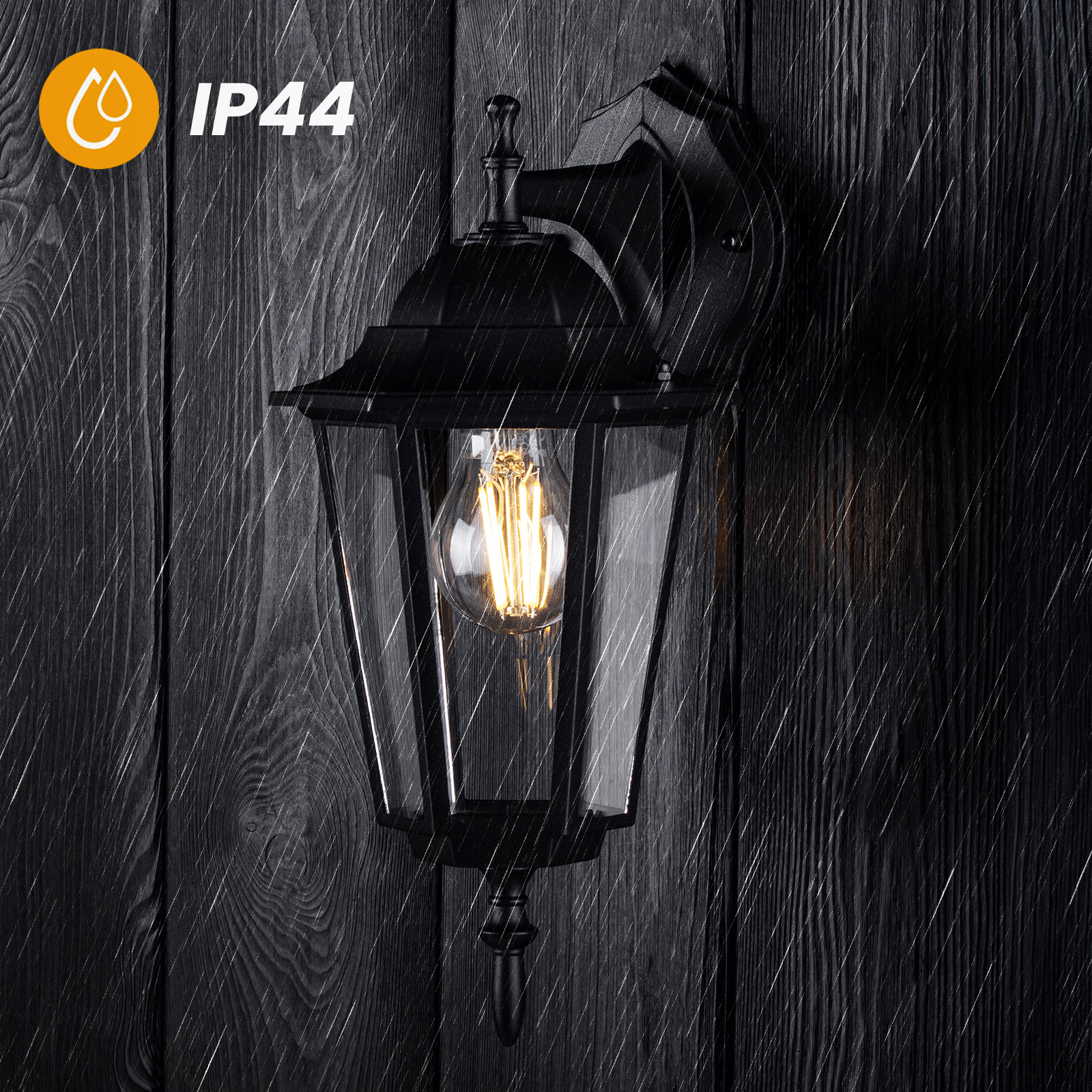 Kinkiet Ogrodowy Elewacyjny Zewnętrzny E27 LATARNIA do DOŁU Czarna BELLIS LUMILED - pierwsza cecha produktu