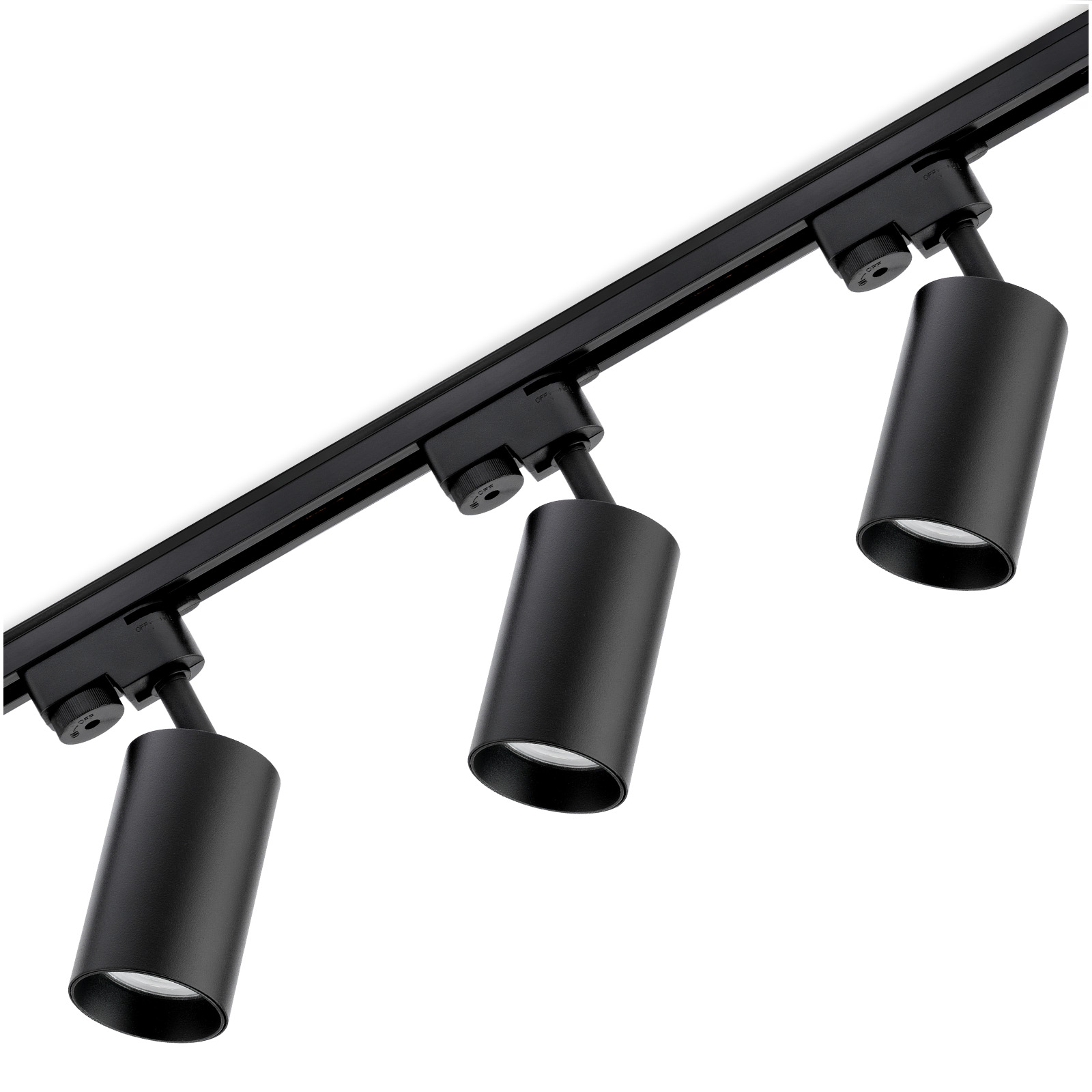 Zestaw Szyna Oświetleniowa Szynoprzewód 1m + 3x Reflektor Szynowy SAGI GU10 Czarny LUMILED - główne zdjęcie produktu