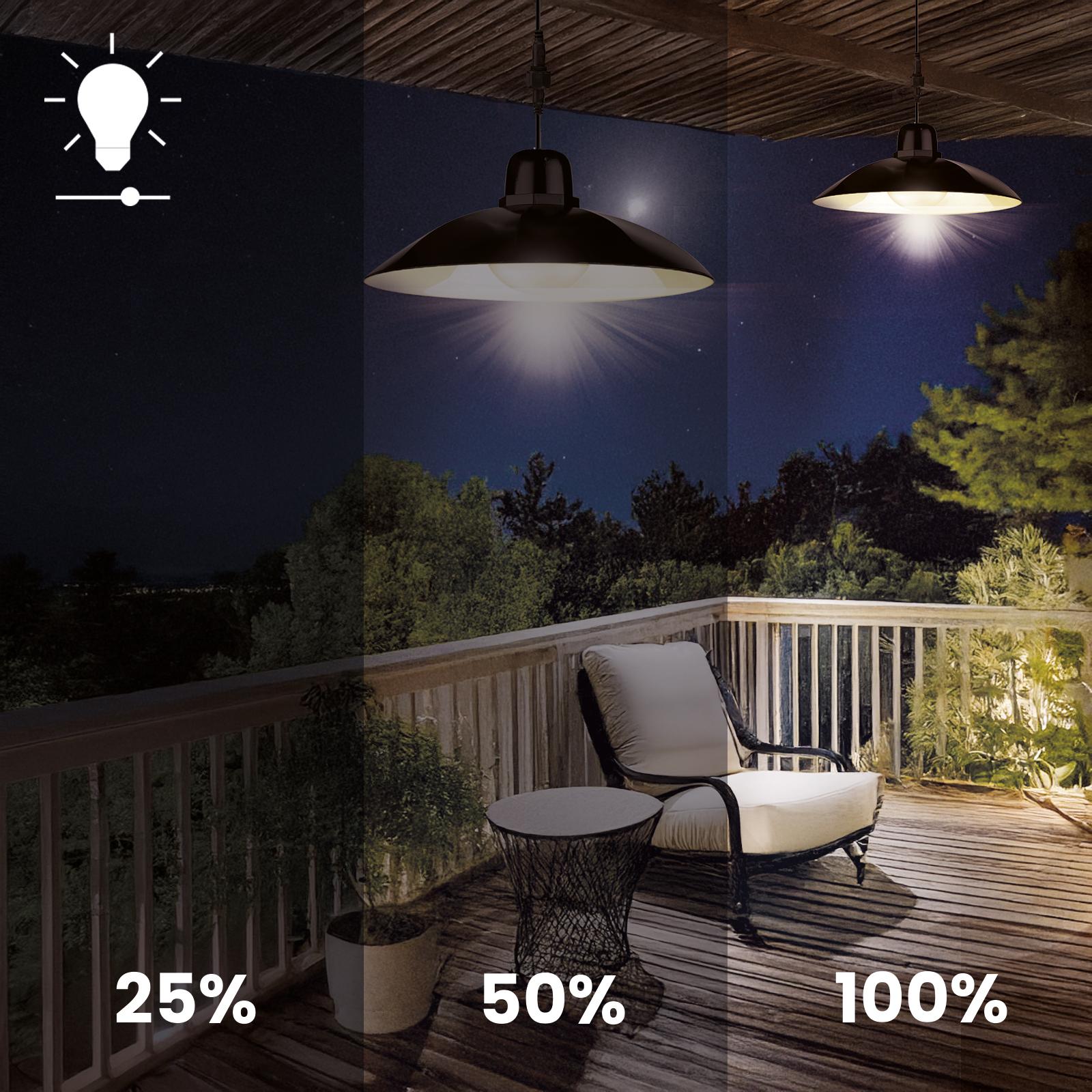 2x Lampa Solarna LED HELIA Żyrandol Wisząca Ogrodowa Sufitowa Czujnik Pilot Panel LUMILED - druga cecha produktu