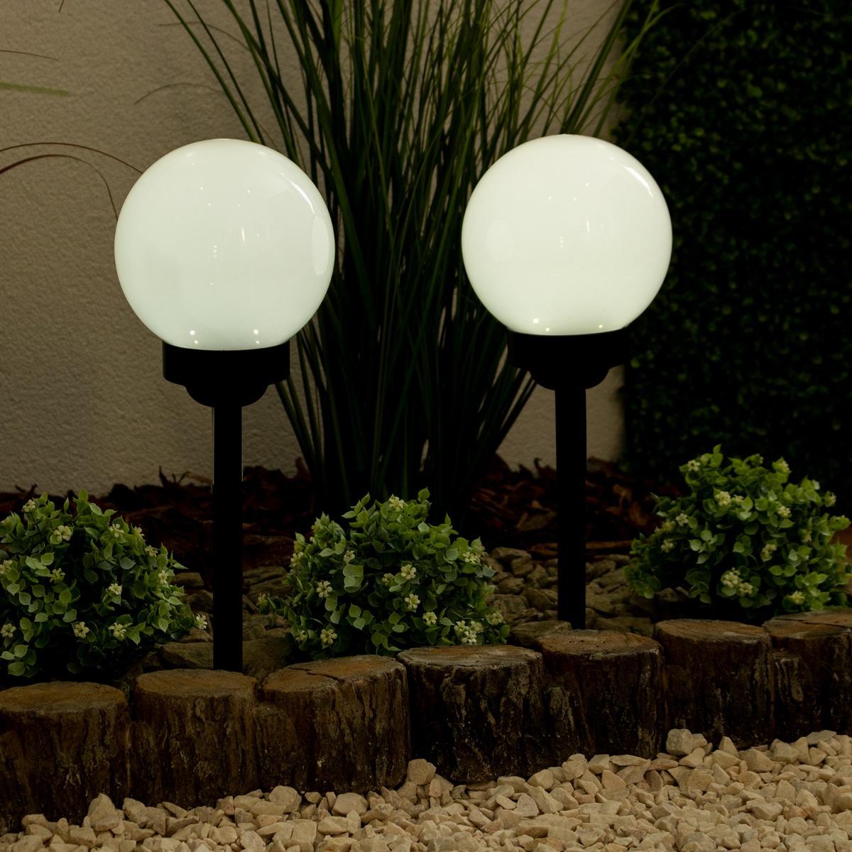 Lampa Solarna Ogrodowa LED ATRIS Wbijana Naziemna Biała Kula 15cm LUMILED - trzecia cecha produktu