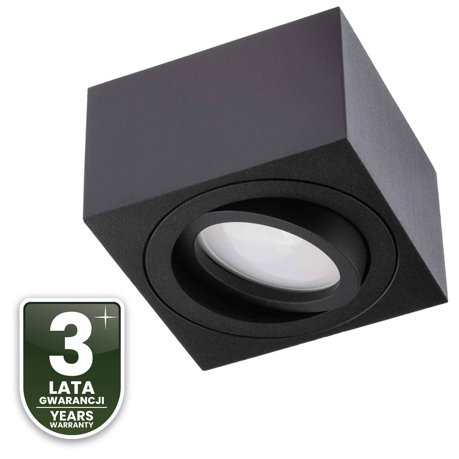 Oprawa Natynkowa HALOGENOWA Tuba Spot Ruchoma Kwadratowa Czarna 50mm + Wkład LED 5W 3000K  AMAT-S LUMILED - czwarta cecha produktu