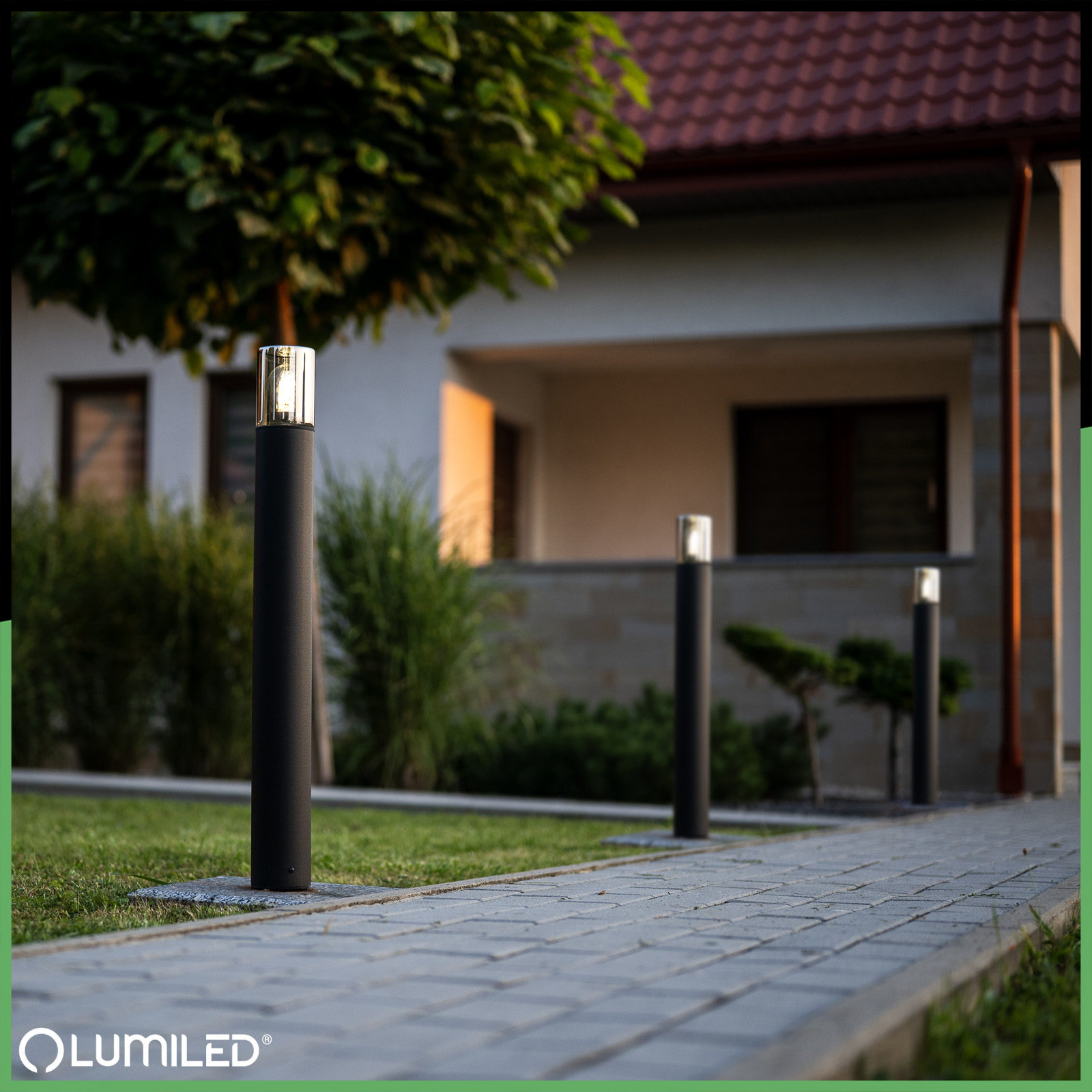 Lampa Ogrodowa Stojąca Zewnętrzna Słupek NA ŻARÓWKE E27 Czarna SZKŁO IP54 60 cm SALVIA LUMILED - obszar zastosowań