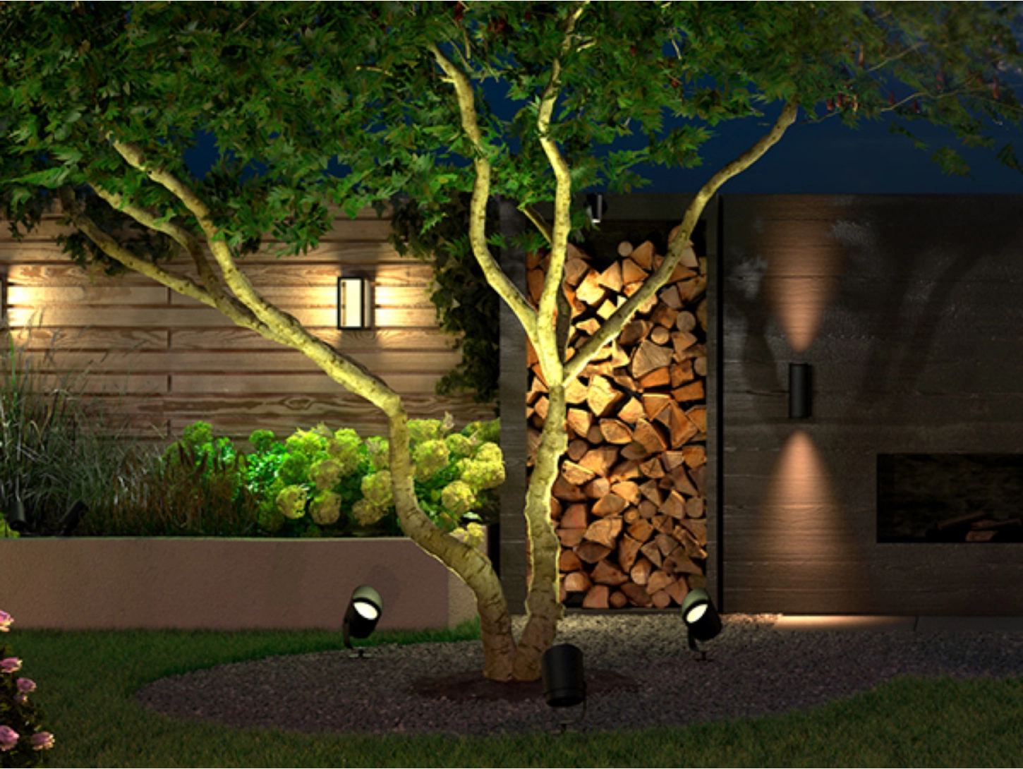 Reflektor Ogrodowy Wbijany LED 15.2W 1060lm IP65 White and Color Ambiance RGB + TW Czarna Inteligentna SMART Zigbee Bluetooth Lily XL Philips HUE - obszar zastosowań