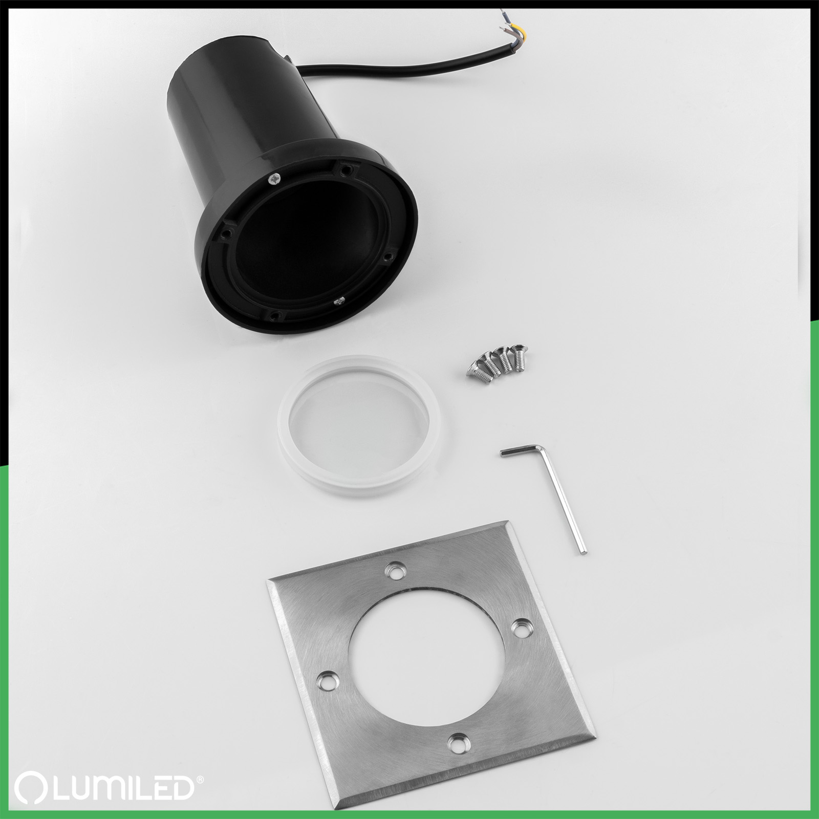 Oprawa Najazdowa Lampa Dogruntowa Wpuszczana GU10 IP65 IK09 Kwadrat CATIO 2 LUMILED - skład produktu