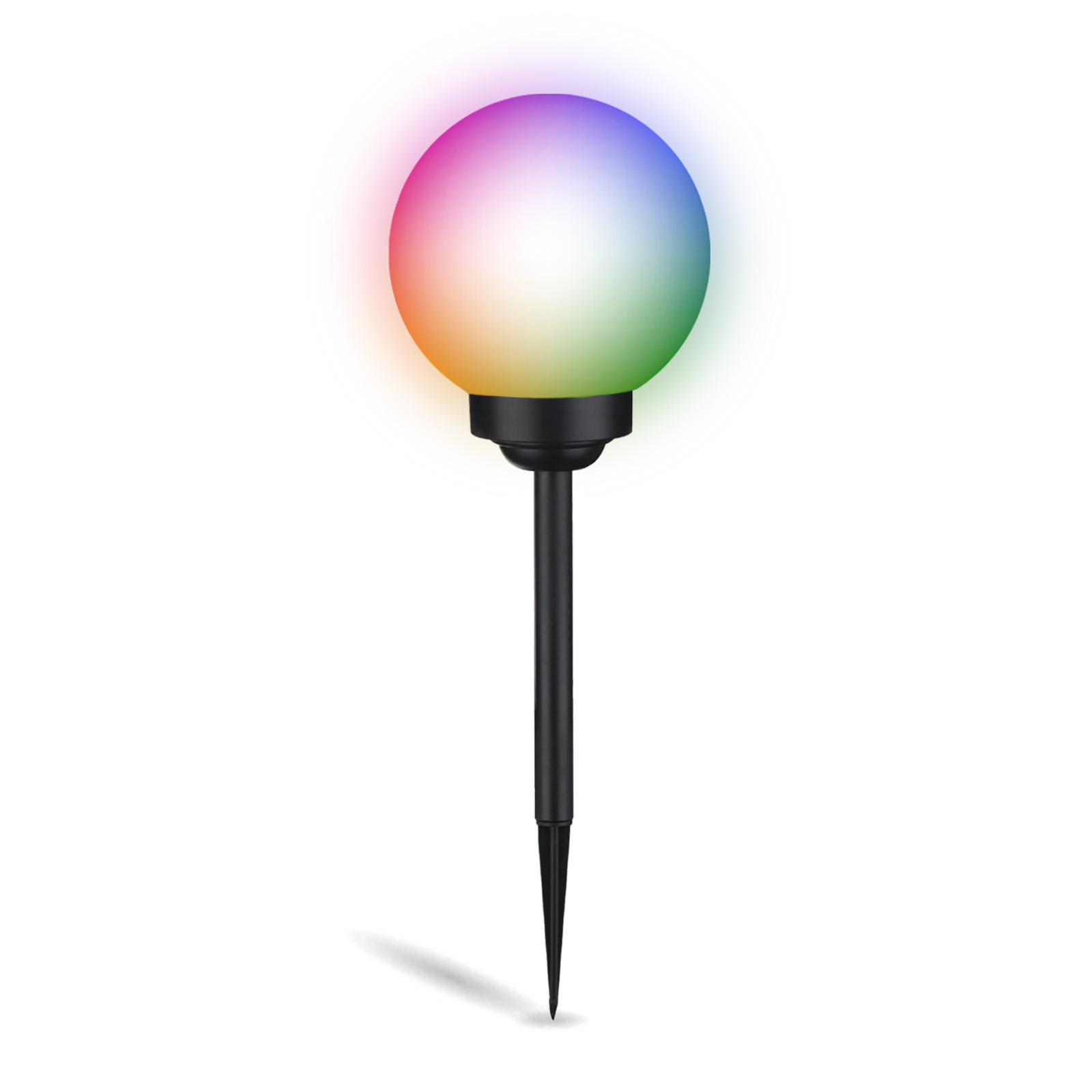 Lampa Solarna Ogrodowa LED ATRIS Wbijana Naziemna Biała Kula 15cm RGB LUMILED - pierwsza cecha produktu