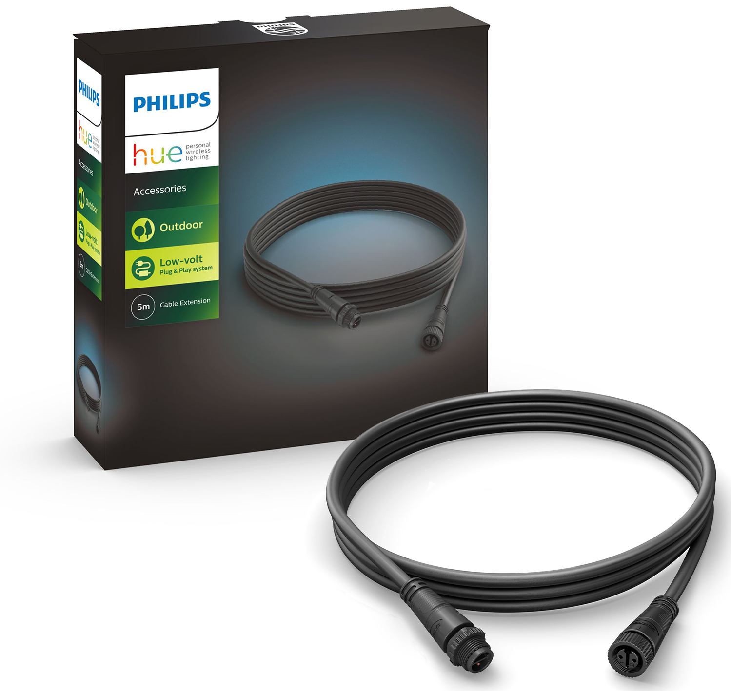 Kabel Przedłużający Zewnętrzny 5m IP67 Czarny Outdoor LowVolt Accessory Philips HUE - główne zdjęcie produktu