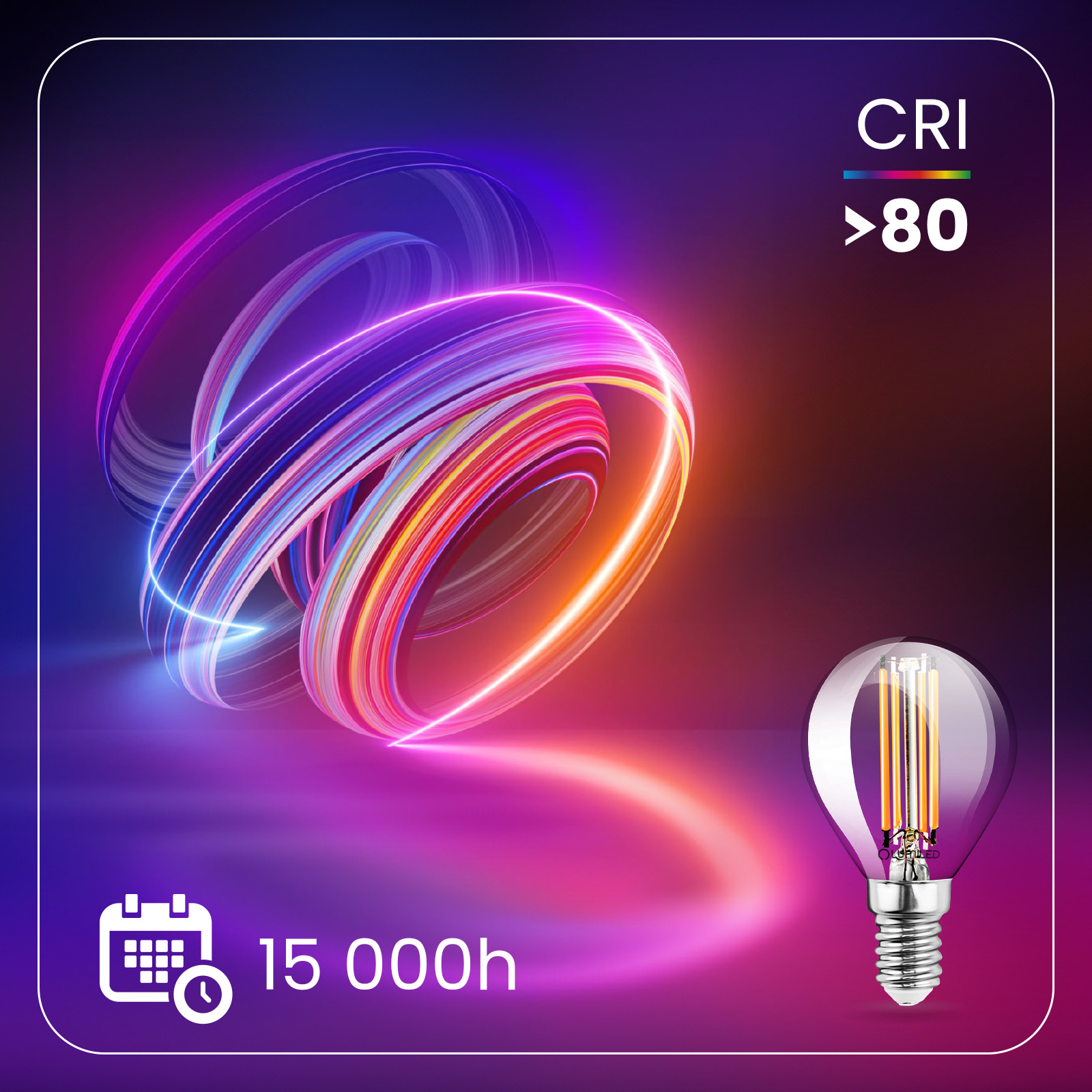 Żarówka LED E14 Kulka P45 4W = 40W 470lm 4000K Neutralna 360° FILAMENT LUMILED - druga cecha produktu
