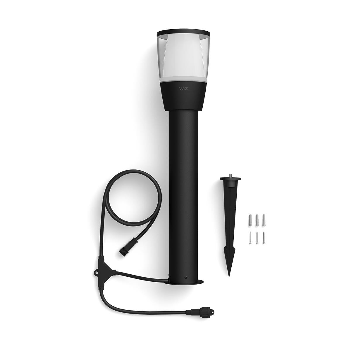 Lampa Ogrodowa Zewnętrzna LED SŁUPEK 50cm 3.6W 320lm 2700-5000K RGB + TW Czarna Okrągła Inteligentna SMART WiFi Bluetooth Aplikacja Elipas WiZ - skład produktu
