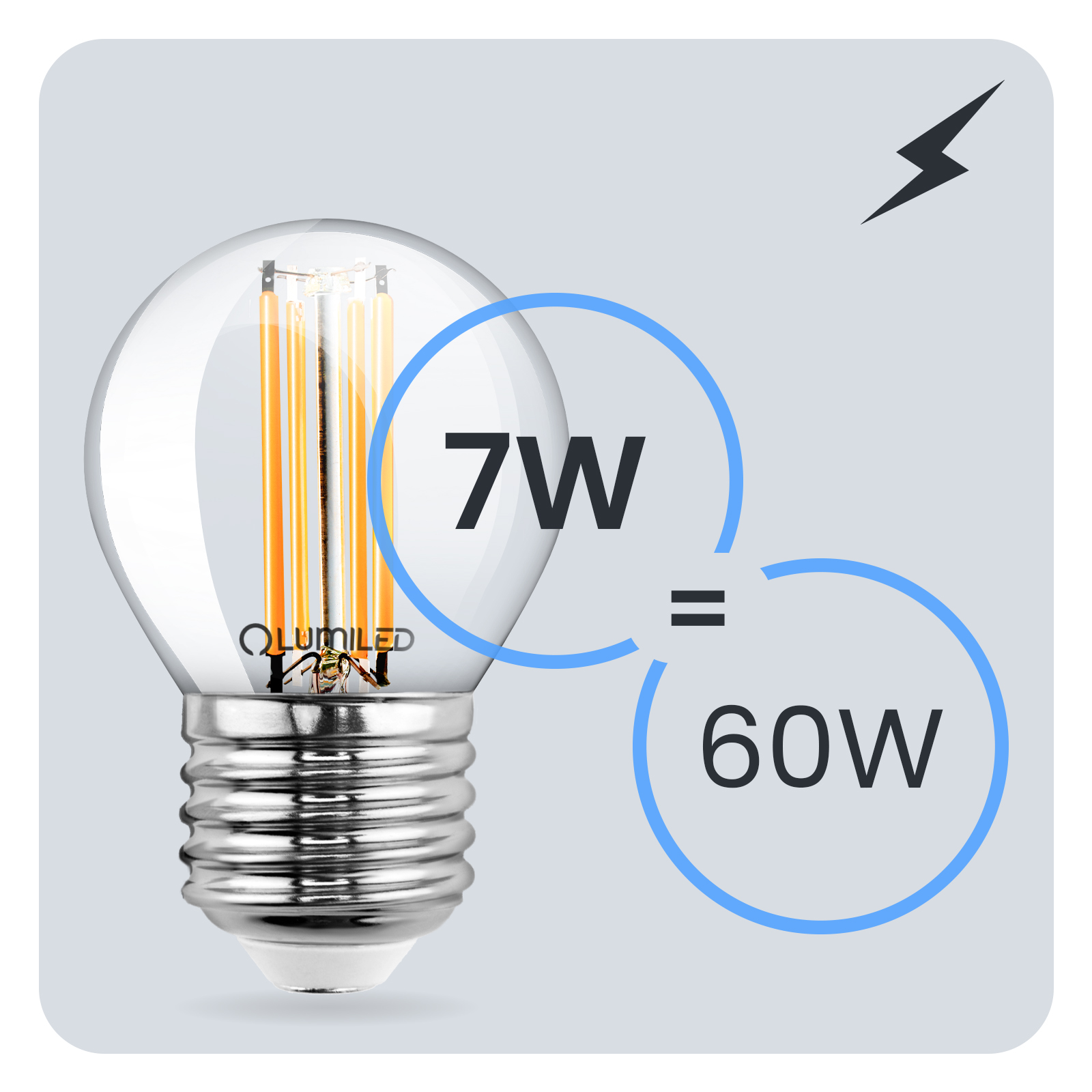Żarówka LED E27 Kulka P45 7W = 60W 806lm 3000K Ciepła 360° FILAMENT LUMILED - trzecia cecha produktu