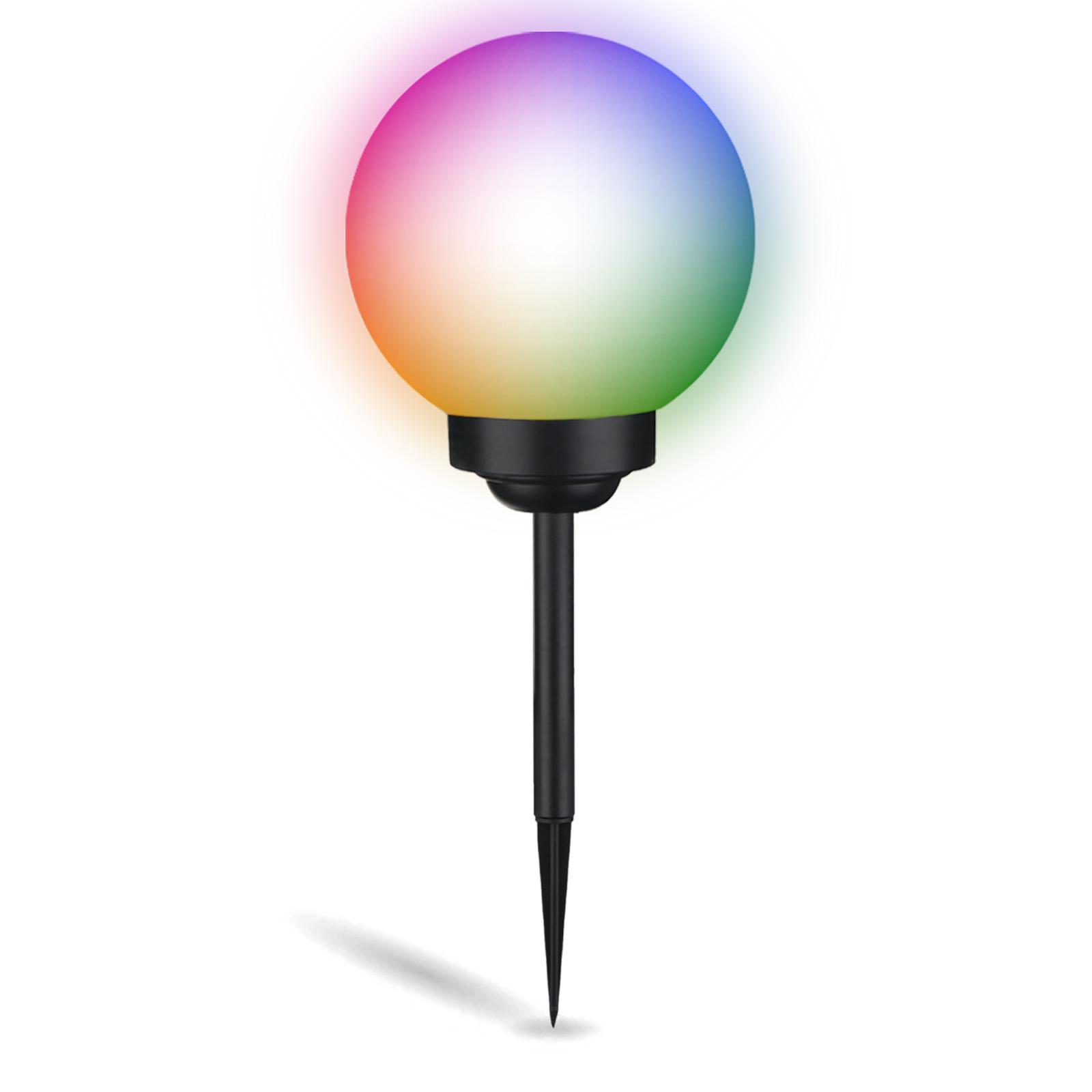 Lampa Solarna Ogrodowa LED ATRIS Wbijana Naziemna Biała Kula 30cm RGB LUMILED - pierwsza cecha produktu