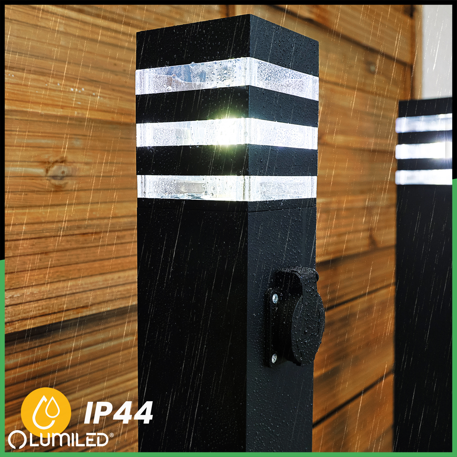 Lampa Ogrodowa Słupek Zewnętrzny Stojący E27 LED z Gniazdem TAXUS 2 60cm LUMILED - trzecia cecha produktu