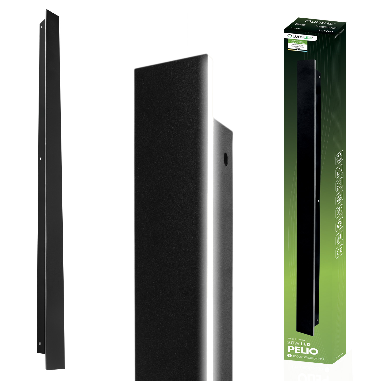 Lampa Ogrodowa LED Natynkowa PELIO Kinkiet Elewacyjny Ścienny 30W 4000K IP65 LUMILED - główne zdjęcie produktu