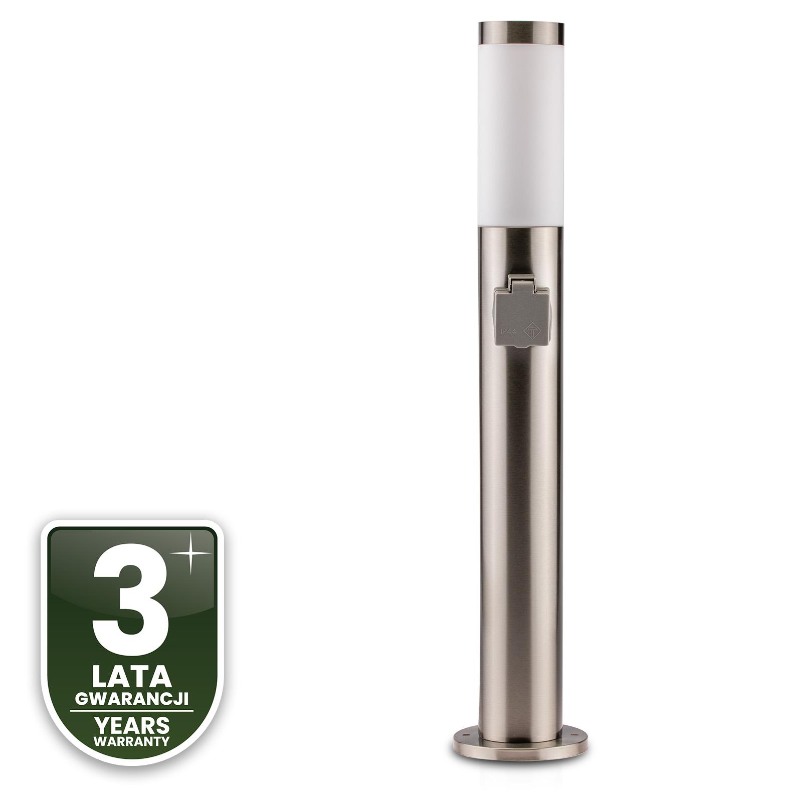 Lampa Ogrodowa Zewnętrzna E27 INOX SŁUPEK 65cm z Gniazdem 230V Lilium LUMILED - czwarta cecha produktu