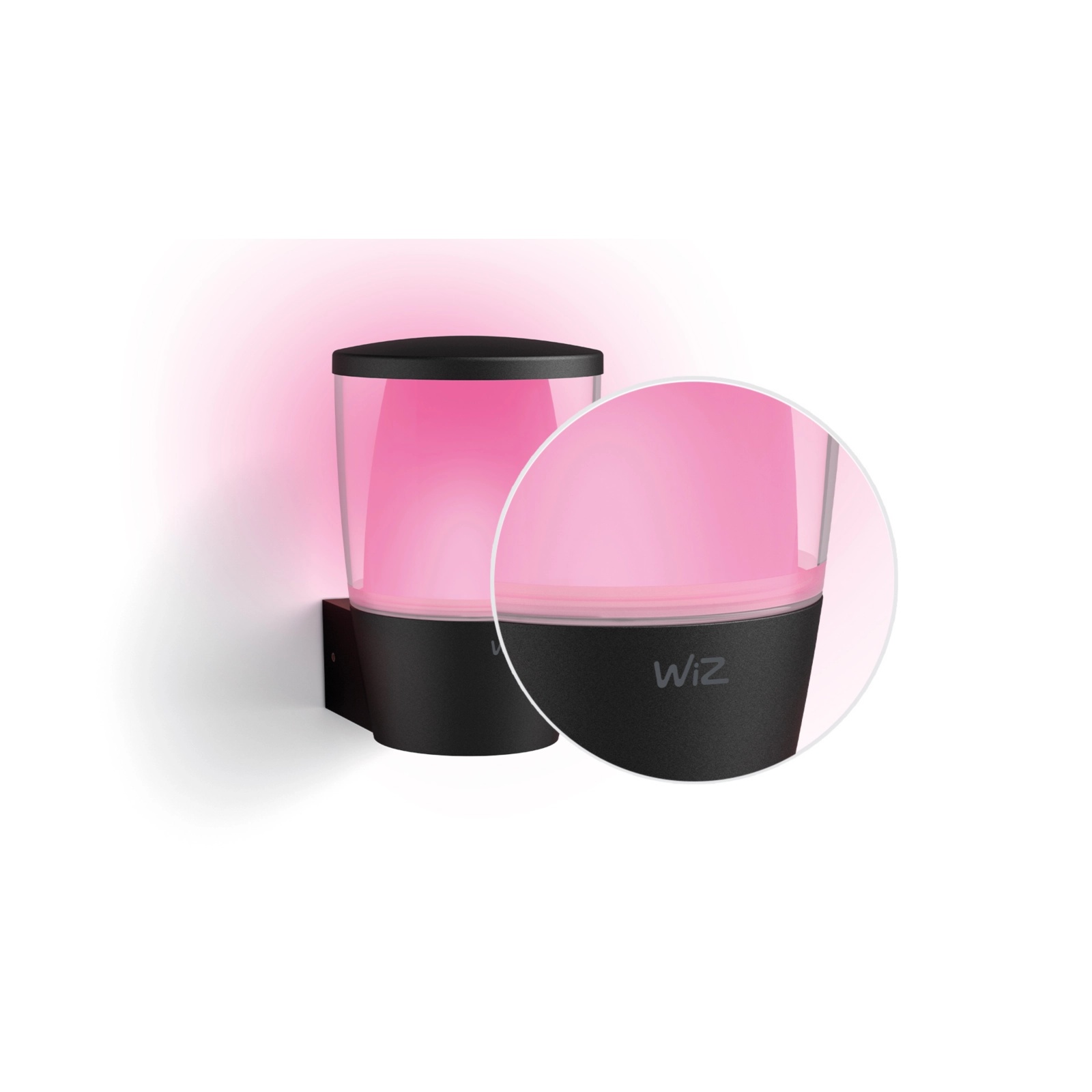 Kinkiet Ogrodowy LED Lampa Zewnętrzna 8.5W 650lm 2700-5000K RGB + TW Czarna Okrągła Inteligentna SMART WiFi Bluetooth Aplikacja ELPAS WiZ - czwarta cecha produktu