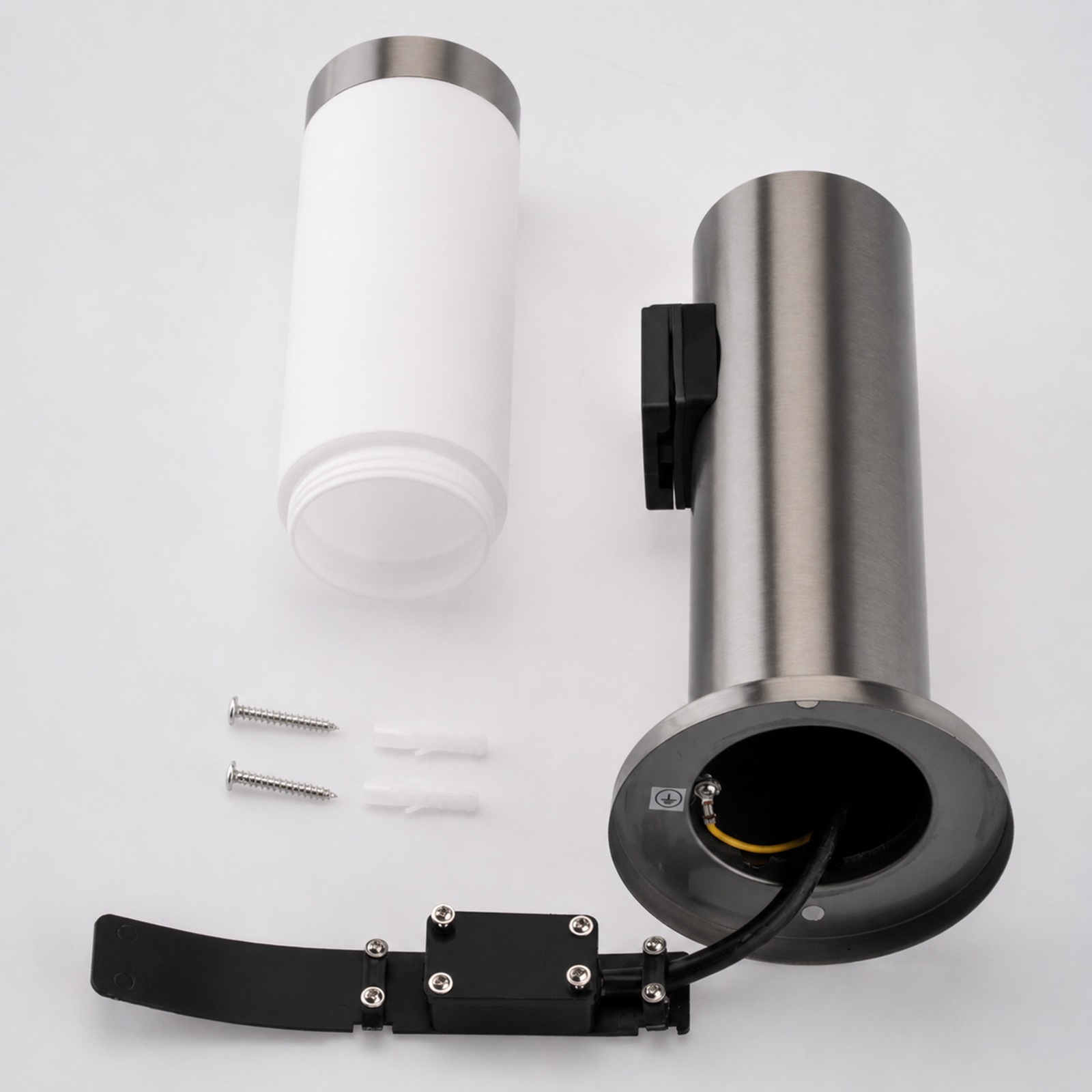 Lampa Ogrodowa Zewnętrzna E27 INOX SŁUPEK 45cm z Gniazdem 230V Lilium LUMILED - skład produktu