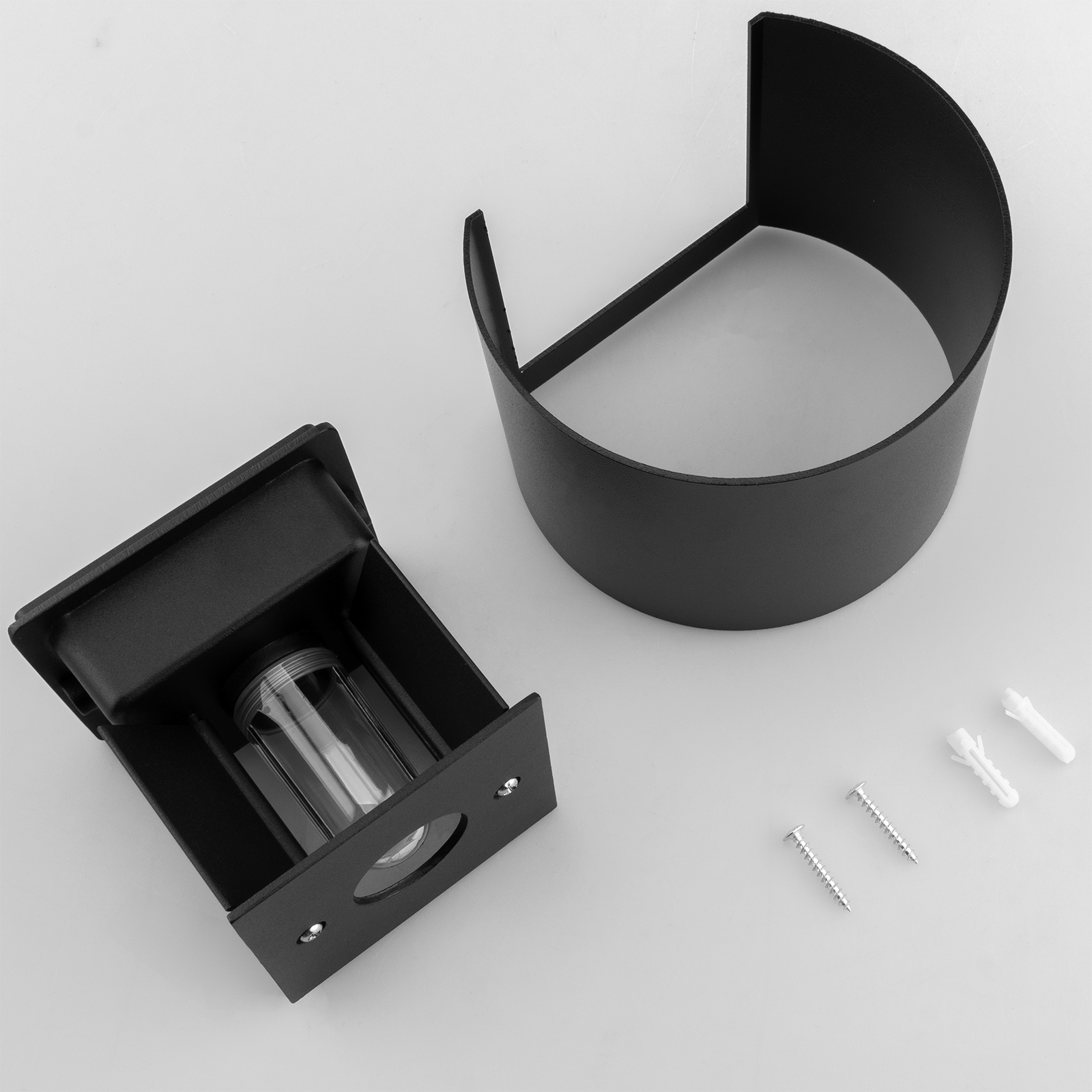 Kinkiet Ogrodowy Elewacyjny LED G9 Regulowany Okrągły Góra Dół Czarny PYXIS LUMILED - skład produktu