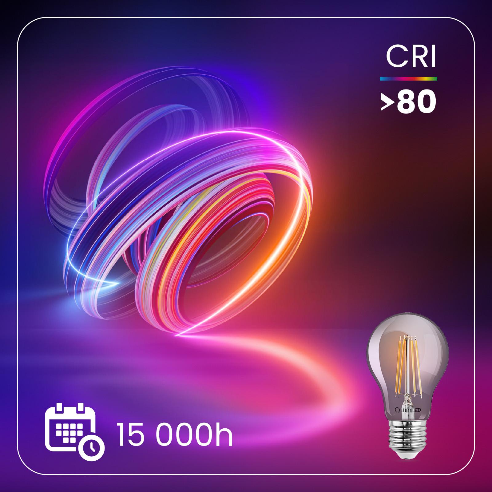 6x Żarówka LED E27 A60 6W = 50W 660lm 2200K Ciepła 360° DYMIONA FILAMENT LUMILED - druga cecha produktu
