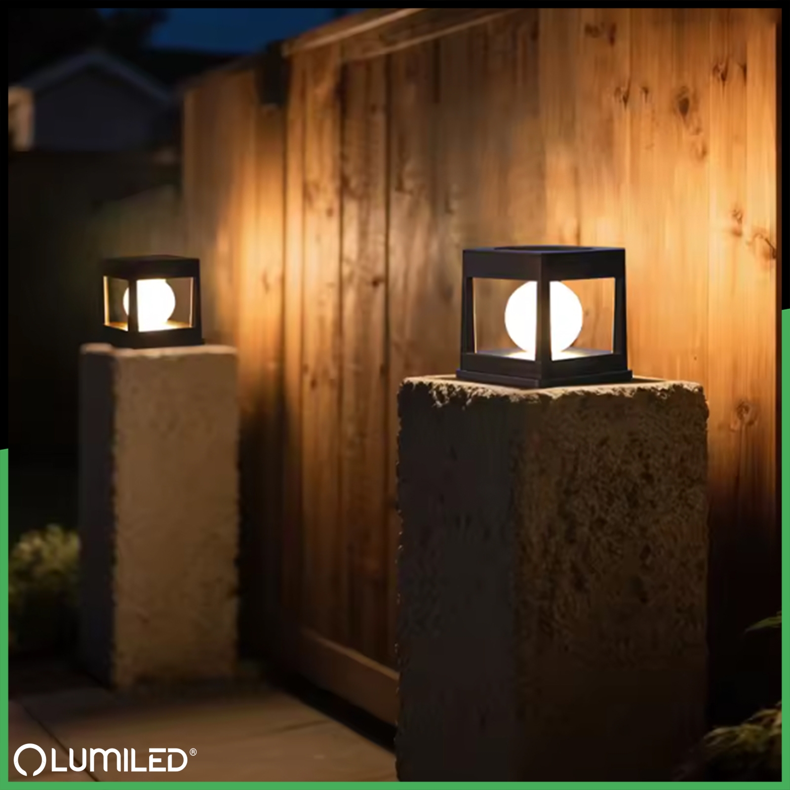 Lampa Solarna Ogrodowa LED Wbijana Zewnętrzna na Słupek Ogrodzeniowy Ogrodzenie Balustradę Taras 3000K KWADRUS LUMILED - trzecia cecha produktu