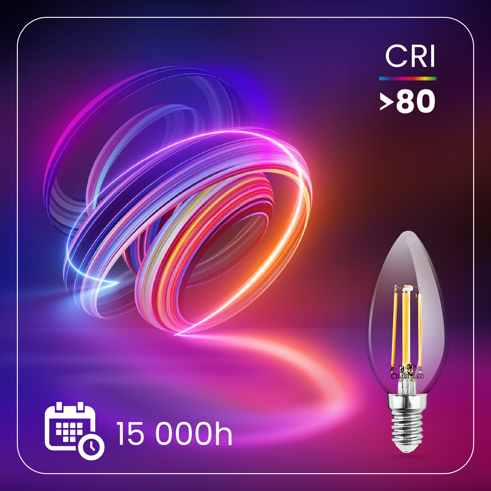 Żarówka LED E14 Świeczka B35 7W = 60W 806lm 4000K Neutralna 360° FILAMENT LUMILED - druga cecha produktu