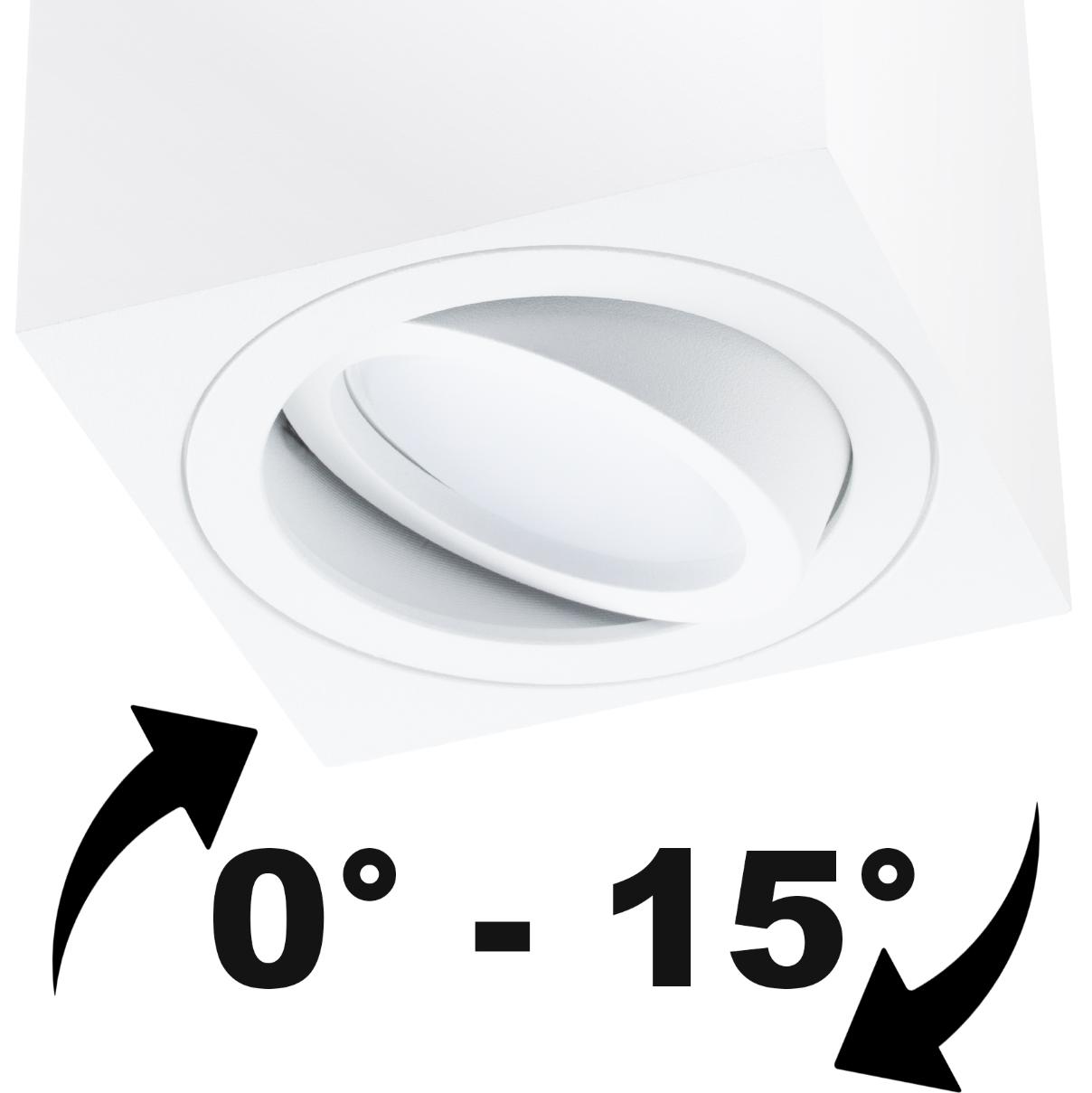 Oprawa Natynkowa HALOGENOWA Tuba Spot Ruchoma Kwadratowa Biała 50mm + Wkład LED 7W 3000K  AMAT-S LUMILED - druga cecha produktu