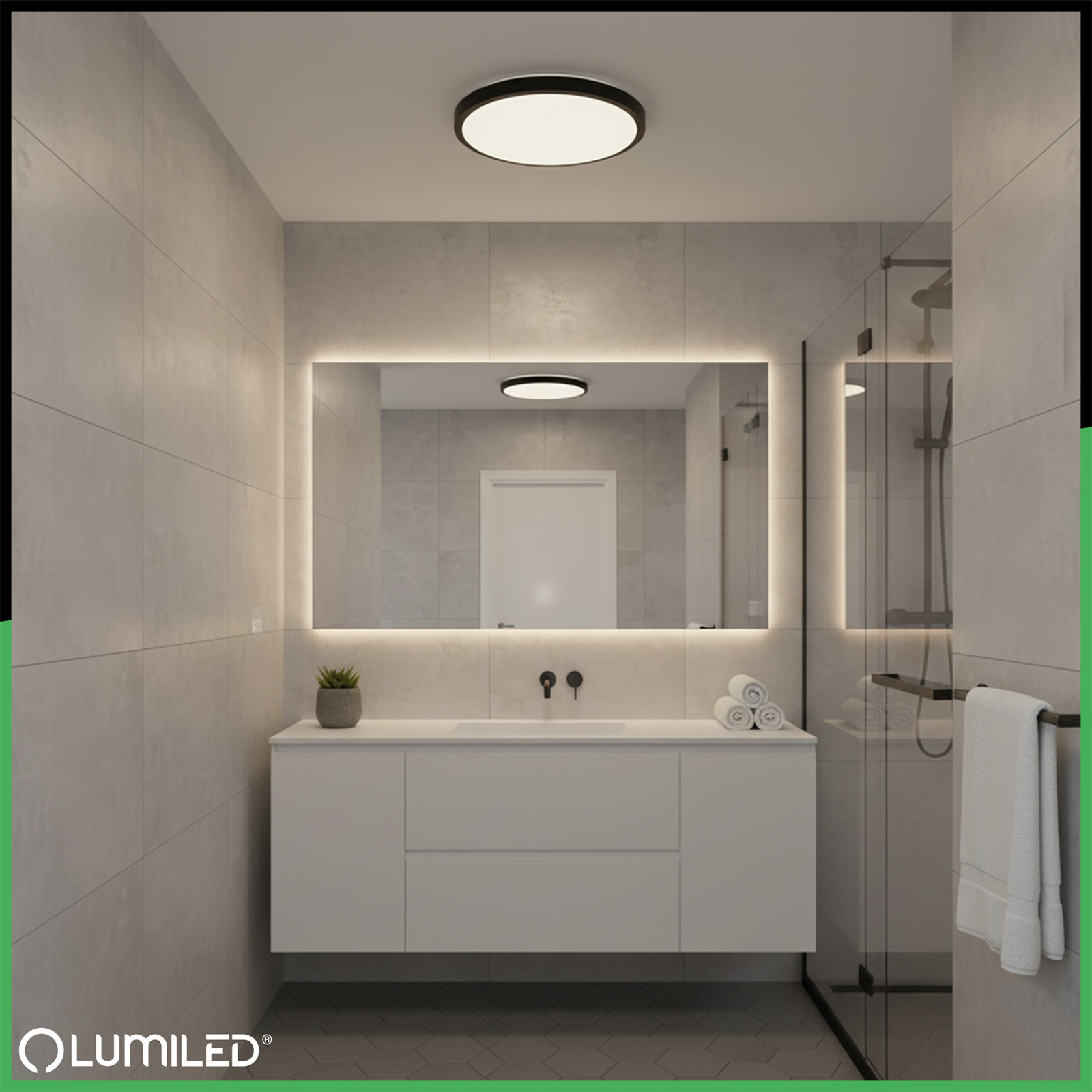 Plafon LED Lampa Sufitowa Natynkowa MILEO 48W IP44 CCT Biały Okrągły 40cm + PILOT LUMILED - obszar zastosowań