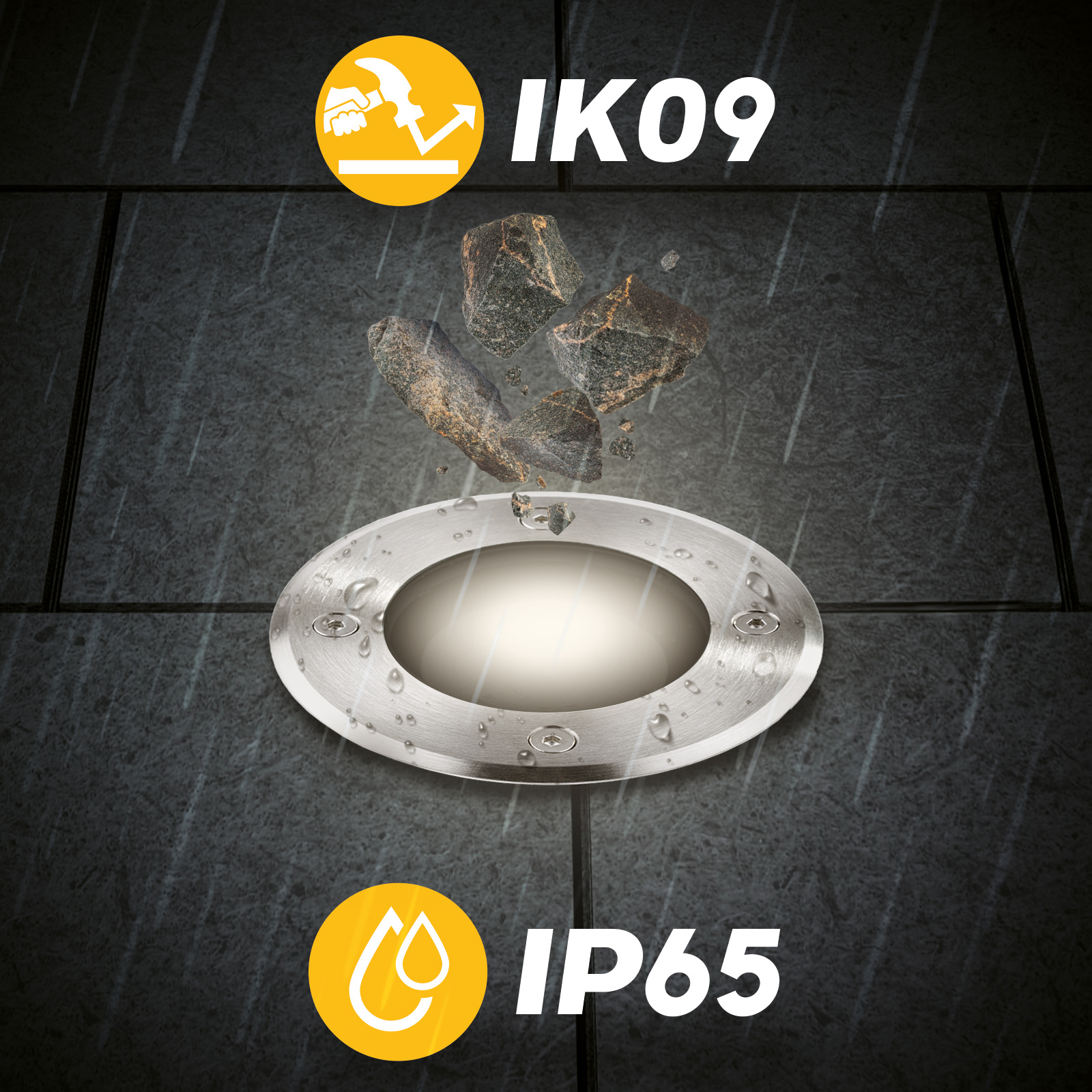 Oprawa Najazdowa Lampa Dogruntowa Wpuszczana GU10 IP65 IK09 Okrągła CATIO 2 LUMILED - pierwsza cecha produktu