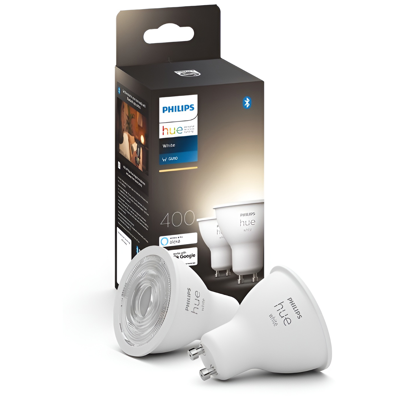 2x Żarówka LED GU10 Reflektor 4.2W = 50W 400lm 2700K Biała Ciepła SMART Inteligentna Bluetooth ZigBee White Philips HUE - główne zdjęcie produktu