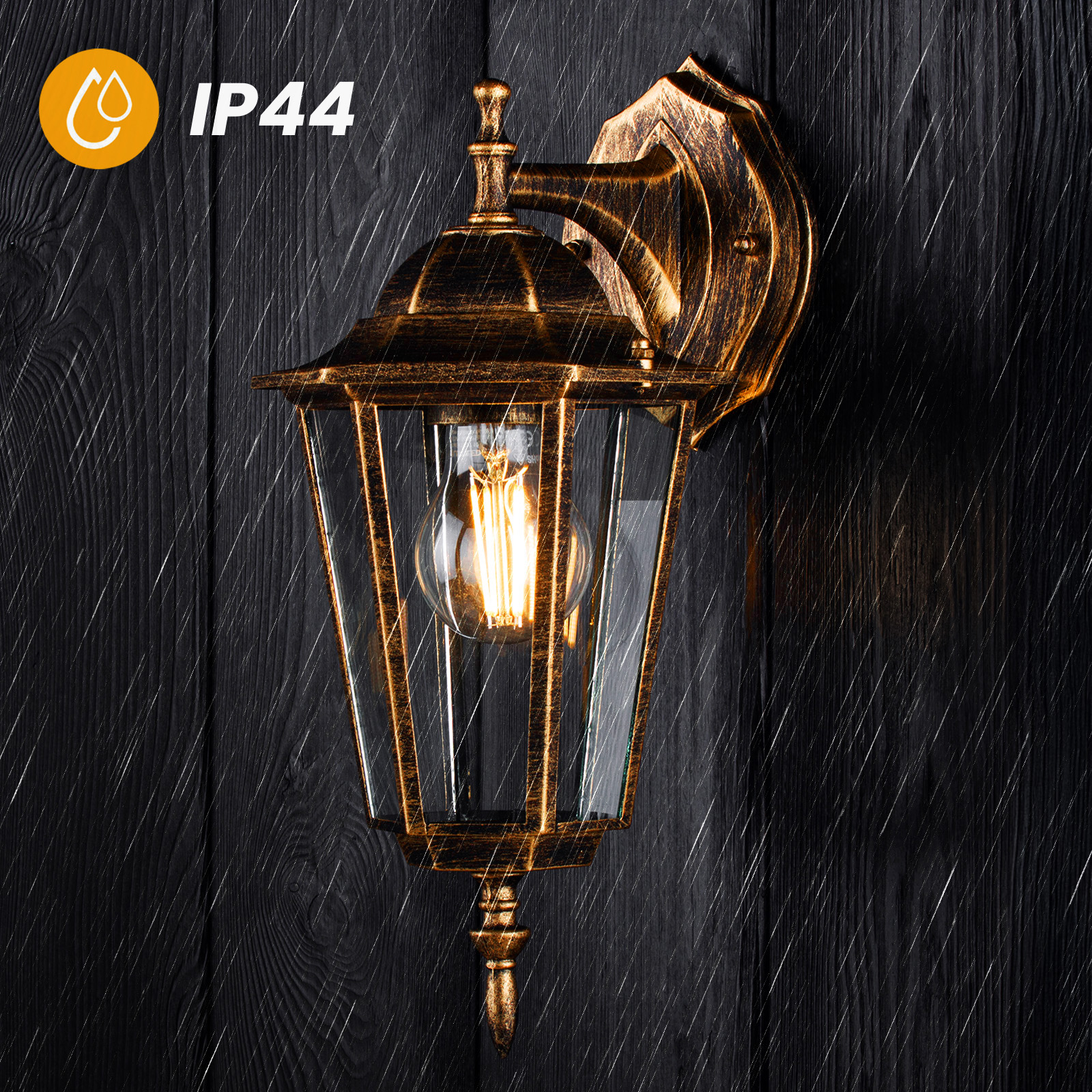 Kinkiet Ogrodowy Elewacyjny Zewnętrzny E27 LATARNIA do DOŁU Patyna BELLIS LUMILED - pierwsza cecha produktu