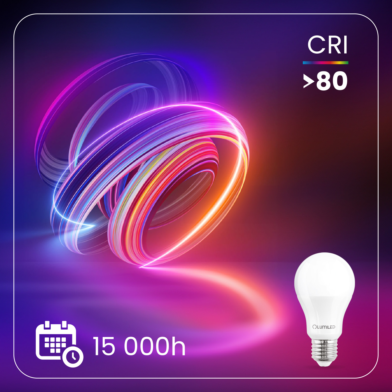 6x Żarówka LED E27 A60 2,5W = 25W 275lm 6500K Zimna 260° LUMILED - druga cecha produktu