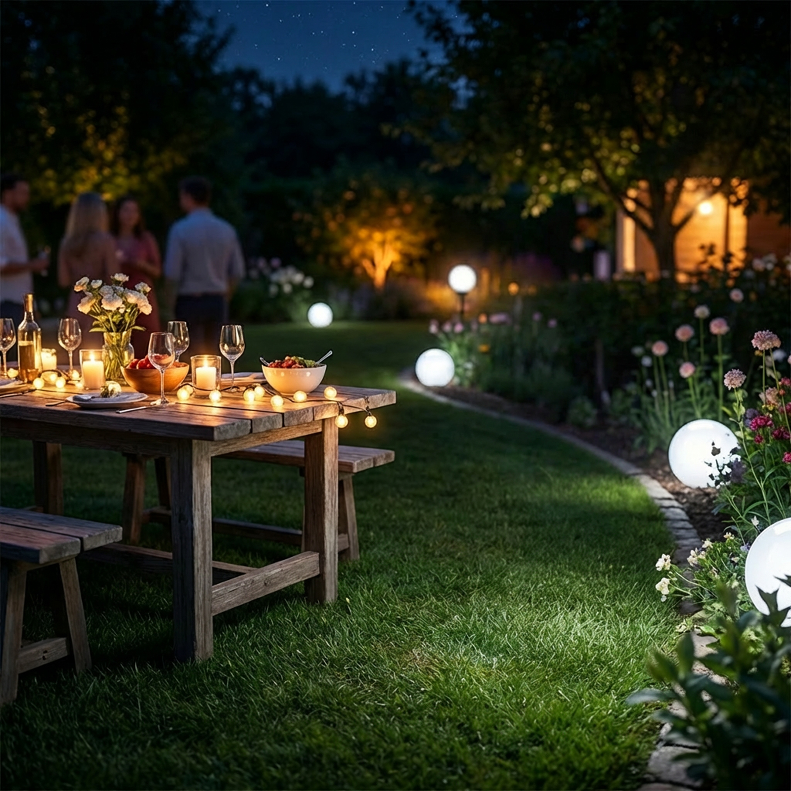 Lampa Solarna Ogrodowa LED 6500K IP44 20cm Wbijana Naziemna Biała Kulka ATRIS LUMILED - druga cecha produktu